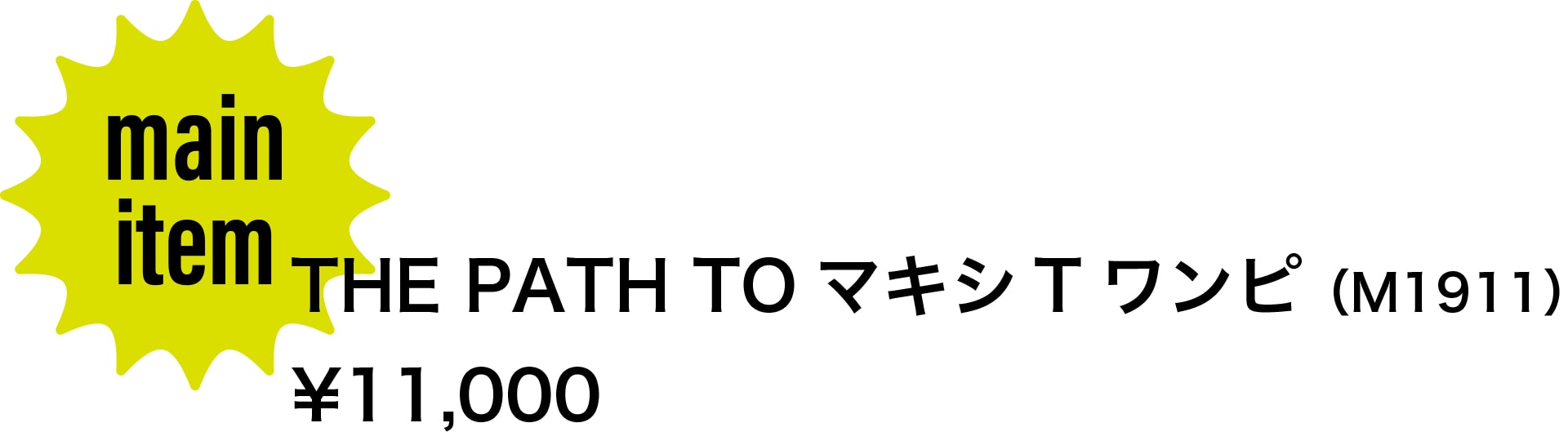 メインアイテム／THE PATH TO マキシTワンピ（M1911）11,000円