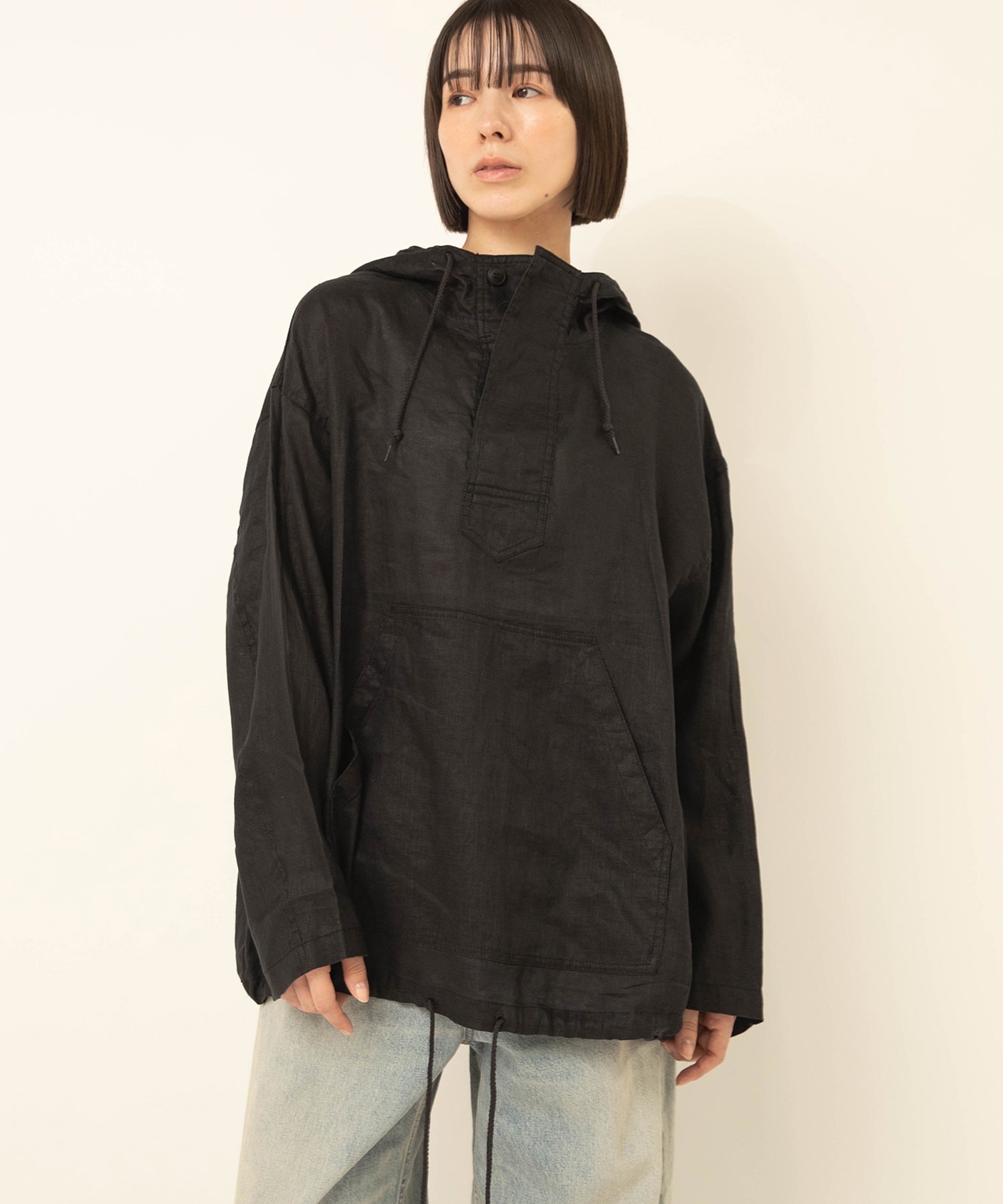 90s Mirella Mori ブラック リネン ジップパーカー イタリア製 B2953 リネンアノラック(F ブラック): トップス - RNA ONLINE STORE