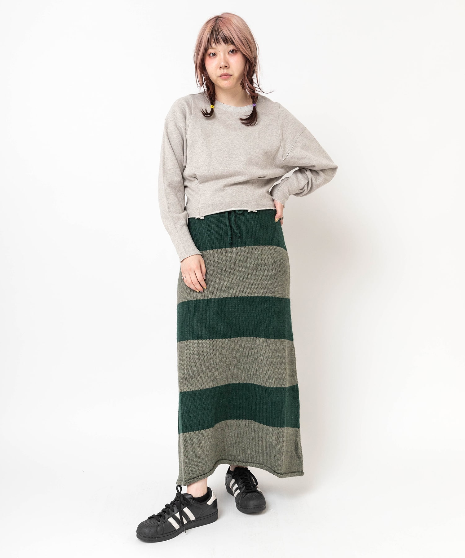 杢グレー/グリーン