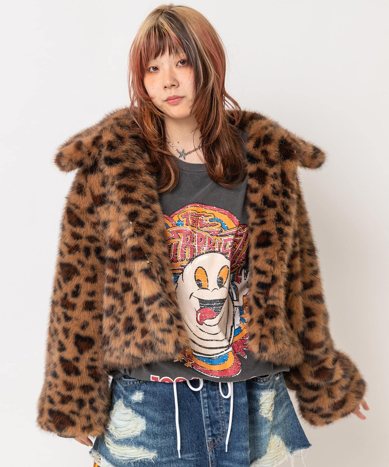 11月中旬納期】J2214 ボリュームファージャケット(M ベージュ系ヒョウ 11月中旬納期】J2214 ボリュームファージャケット(M ベージュ系ヒョウ