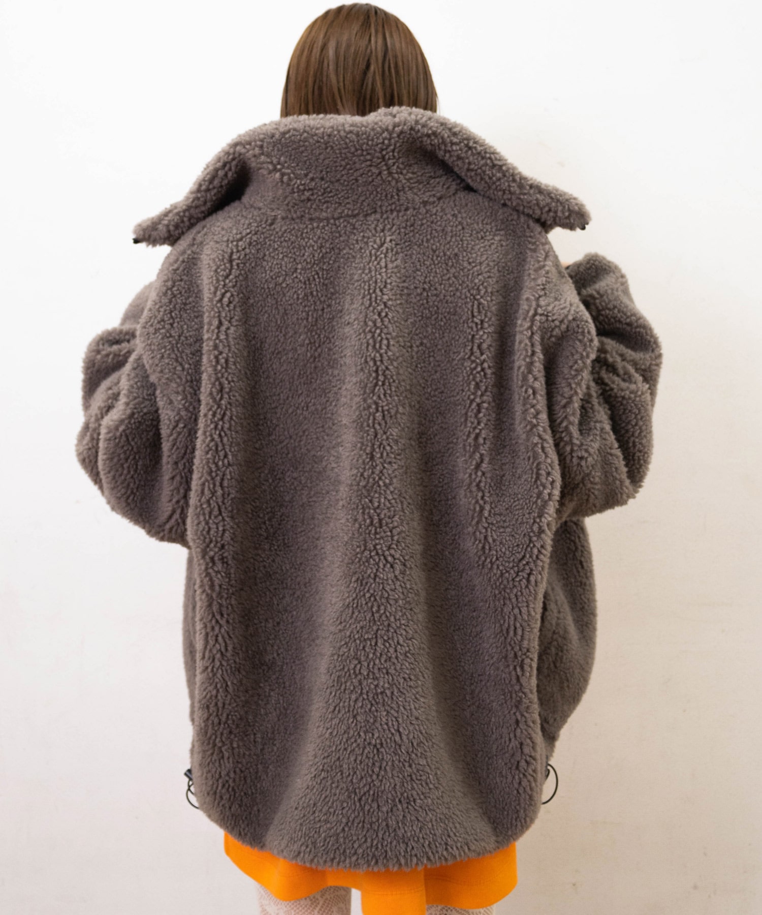 J2163 マルチカラーボアジャケット(M ホワイト/ブルー