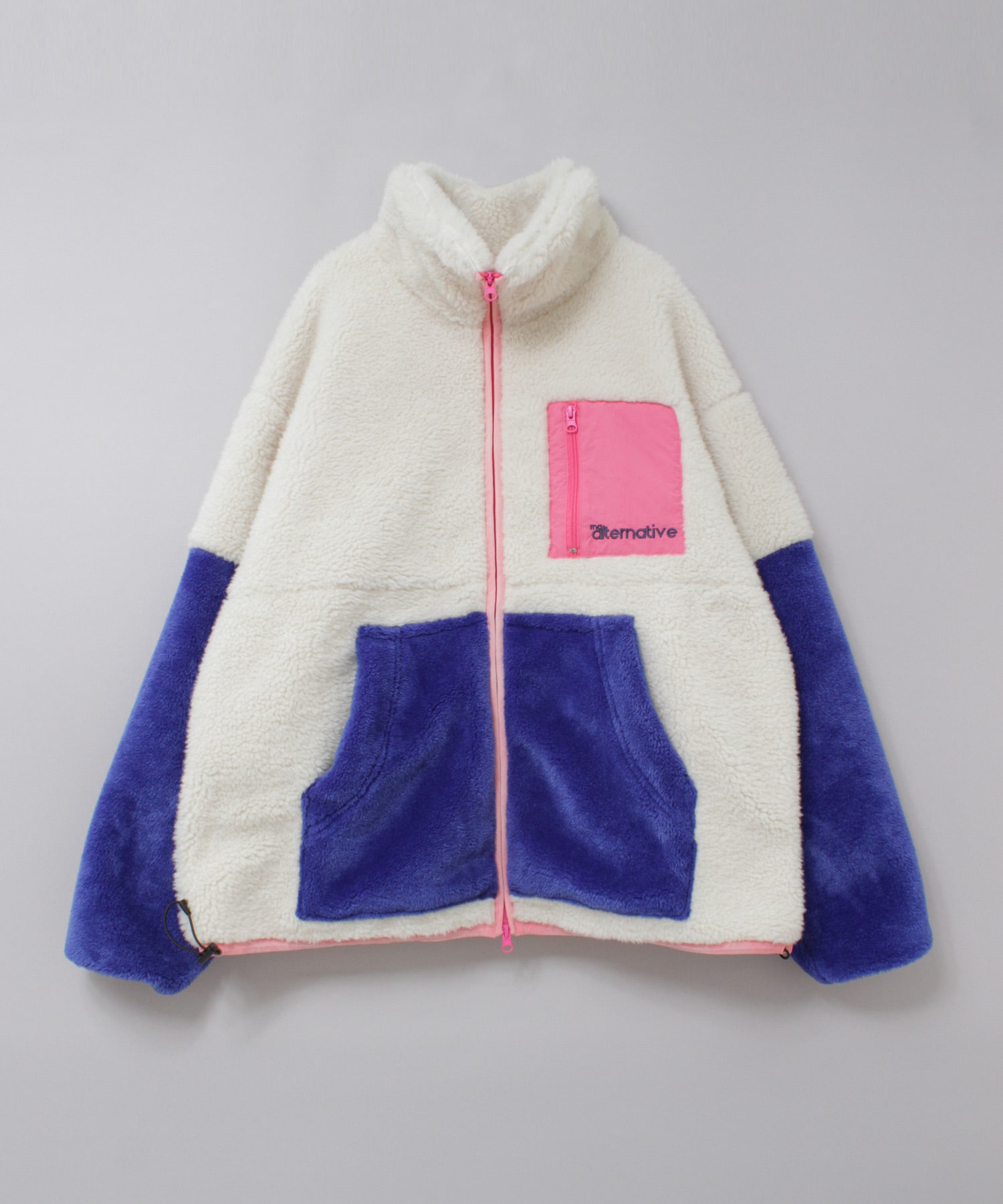 11月上旬納期】J2163 マルチカラーボアジャケット(M ホワイト