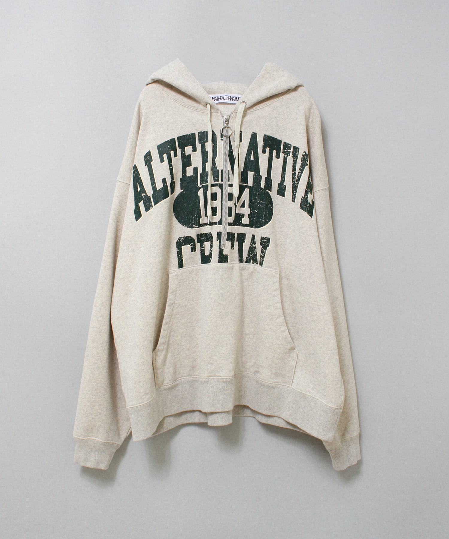 12月上旬納期】M2766 カレッジロゴハーフZIPフーディー(M パープル