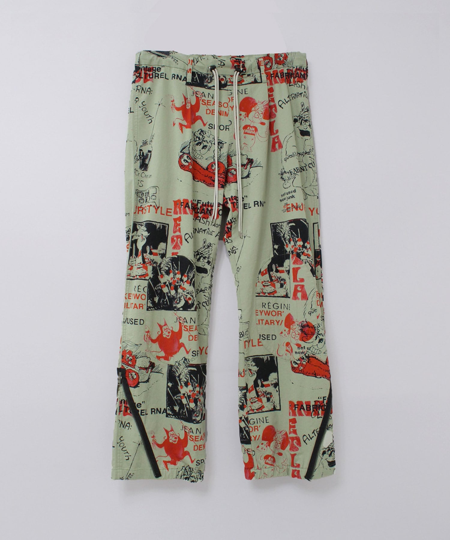 R4383 ENJOY プリントZIPパンツ(M オフホワイト): パンツ - RNA