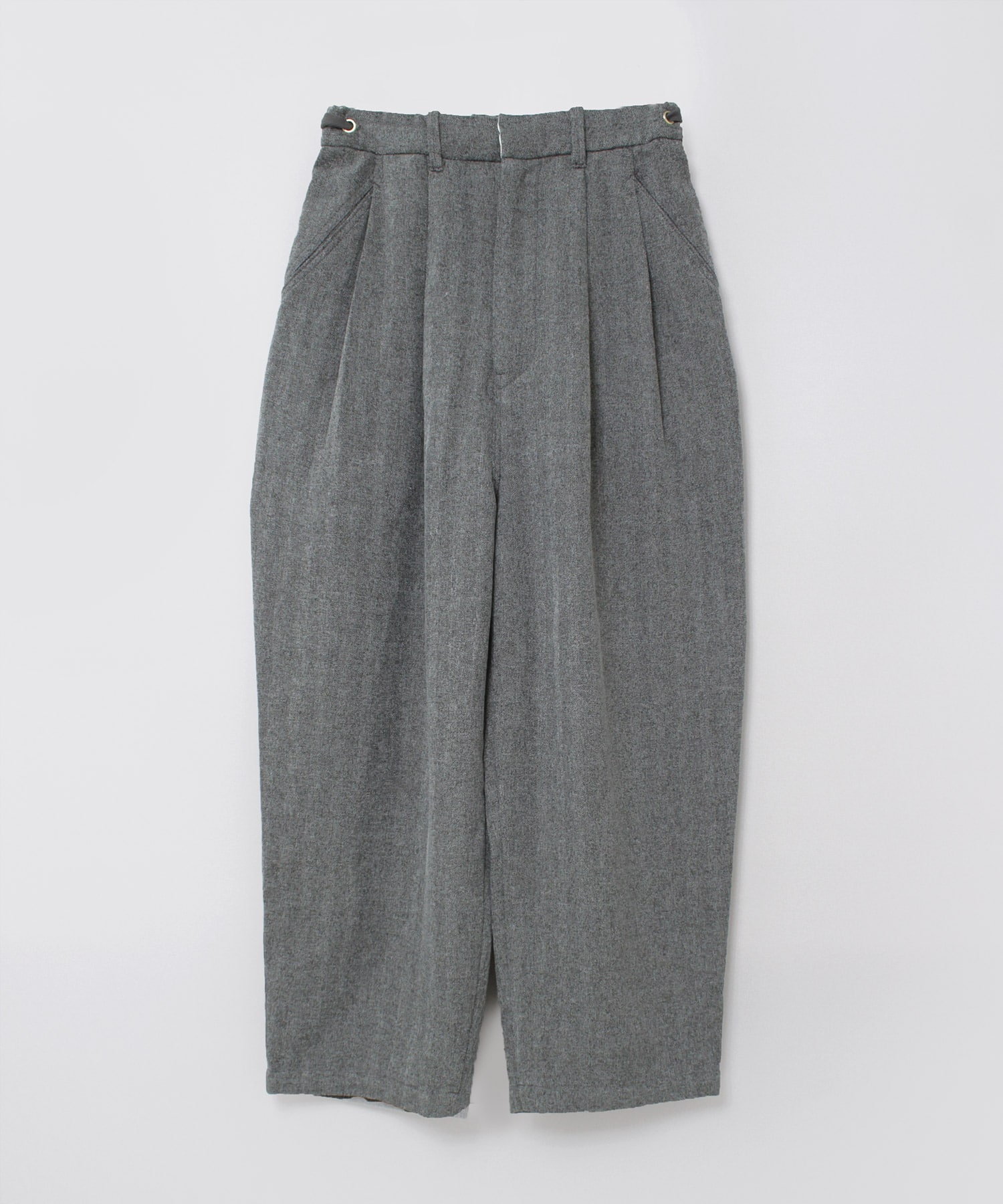 R4398 コックさんのヘリンボーンツイードパンツ(F メランジグレー