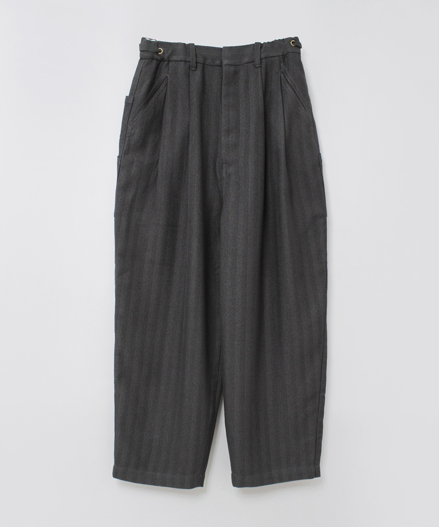 R4398 コックさんのヘリンボーンツイードパンツ(F メランジグレー