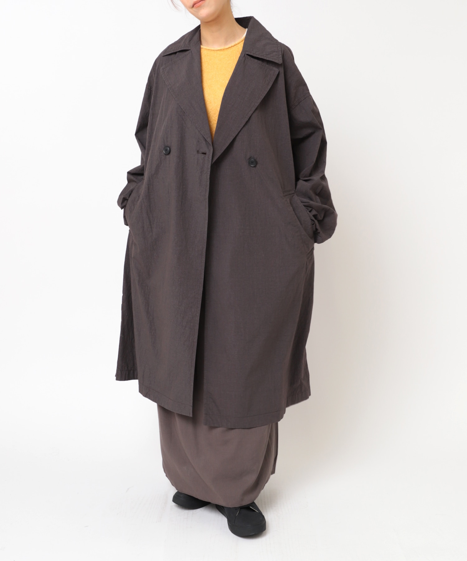 C0782 C/Nワッシャーライトオーバーコート(F チャコールグレー