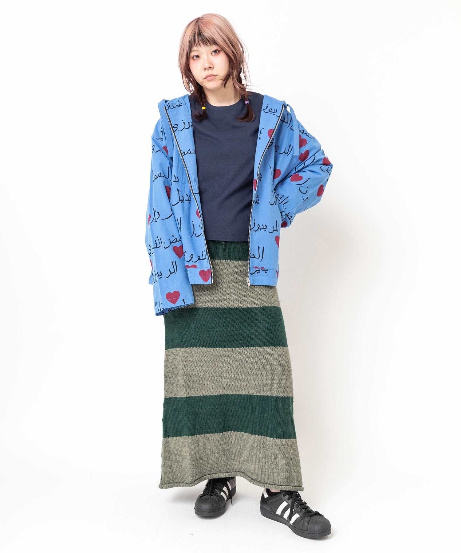 杢グレー/グリーン