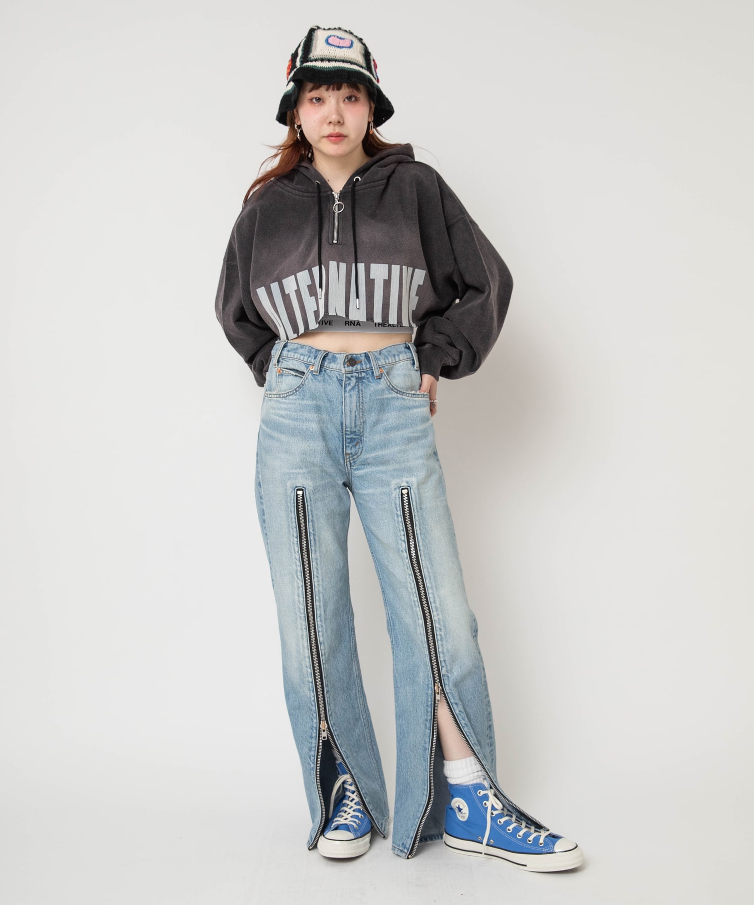ZIP付デニム