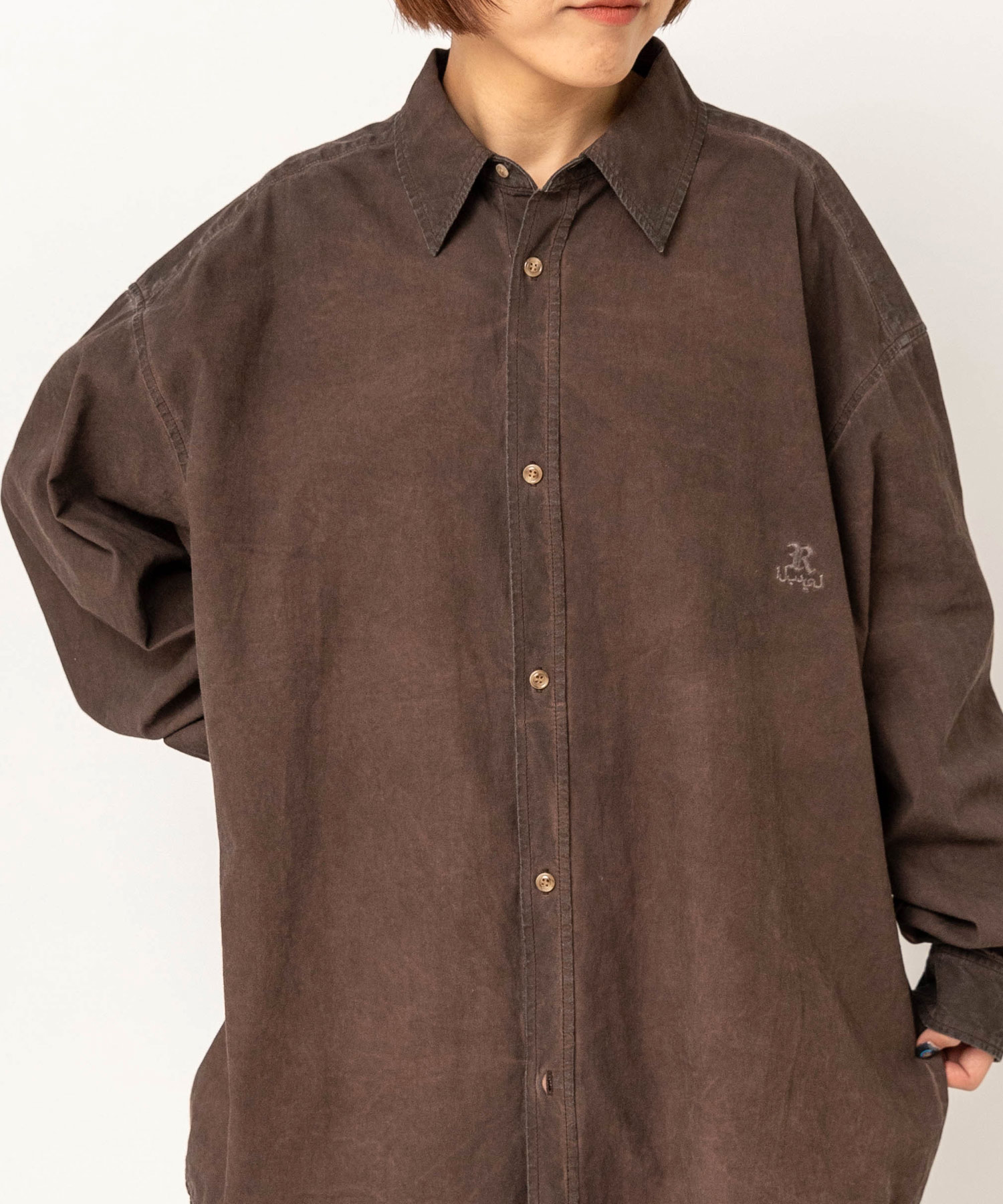 B2987 U.D刺繍シャツ(M ブラウン): トップス - RNA ONLINE STORE