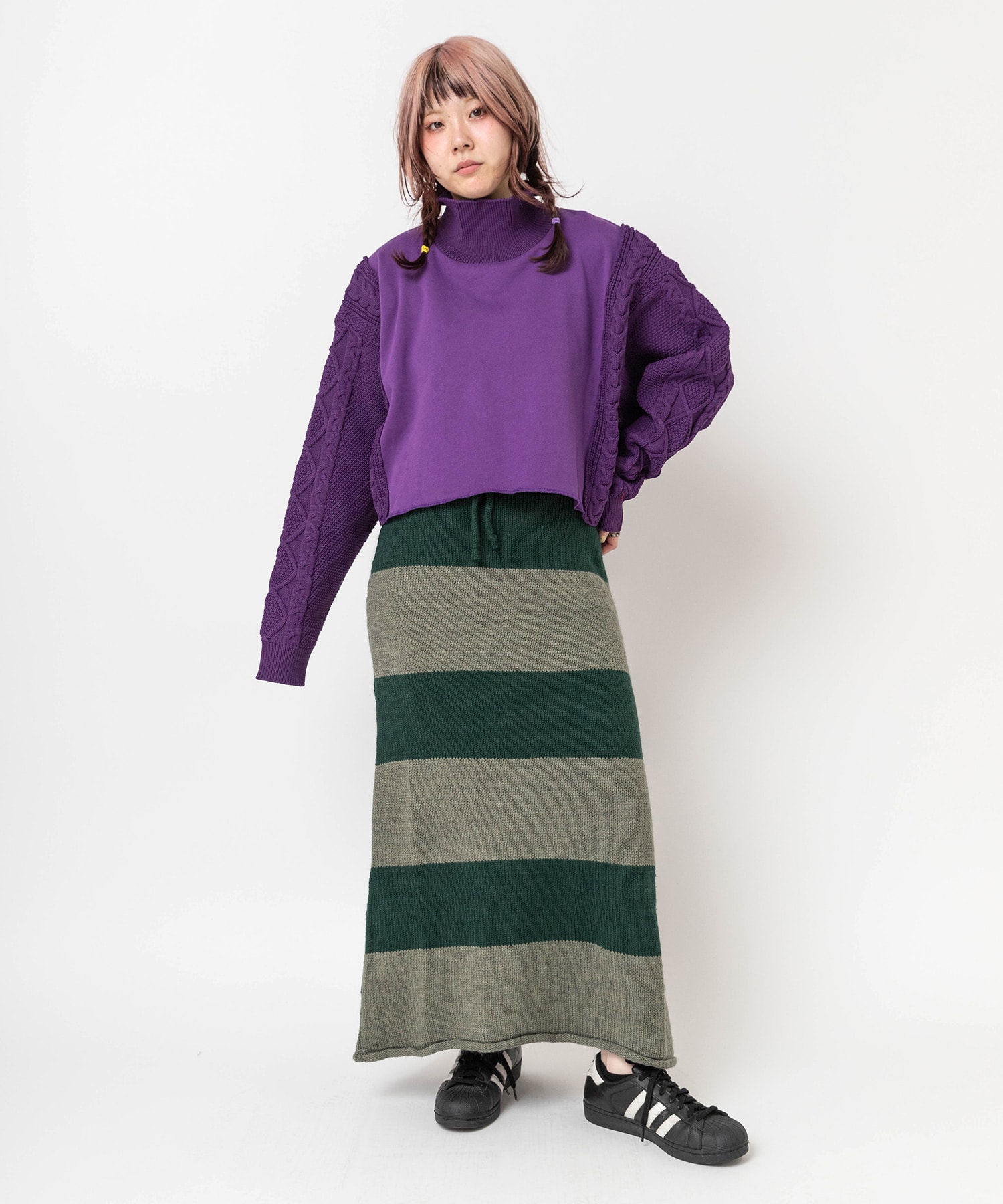 杢グレー/グリーン