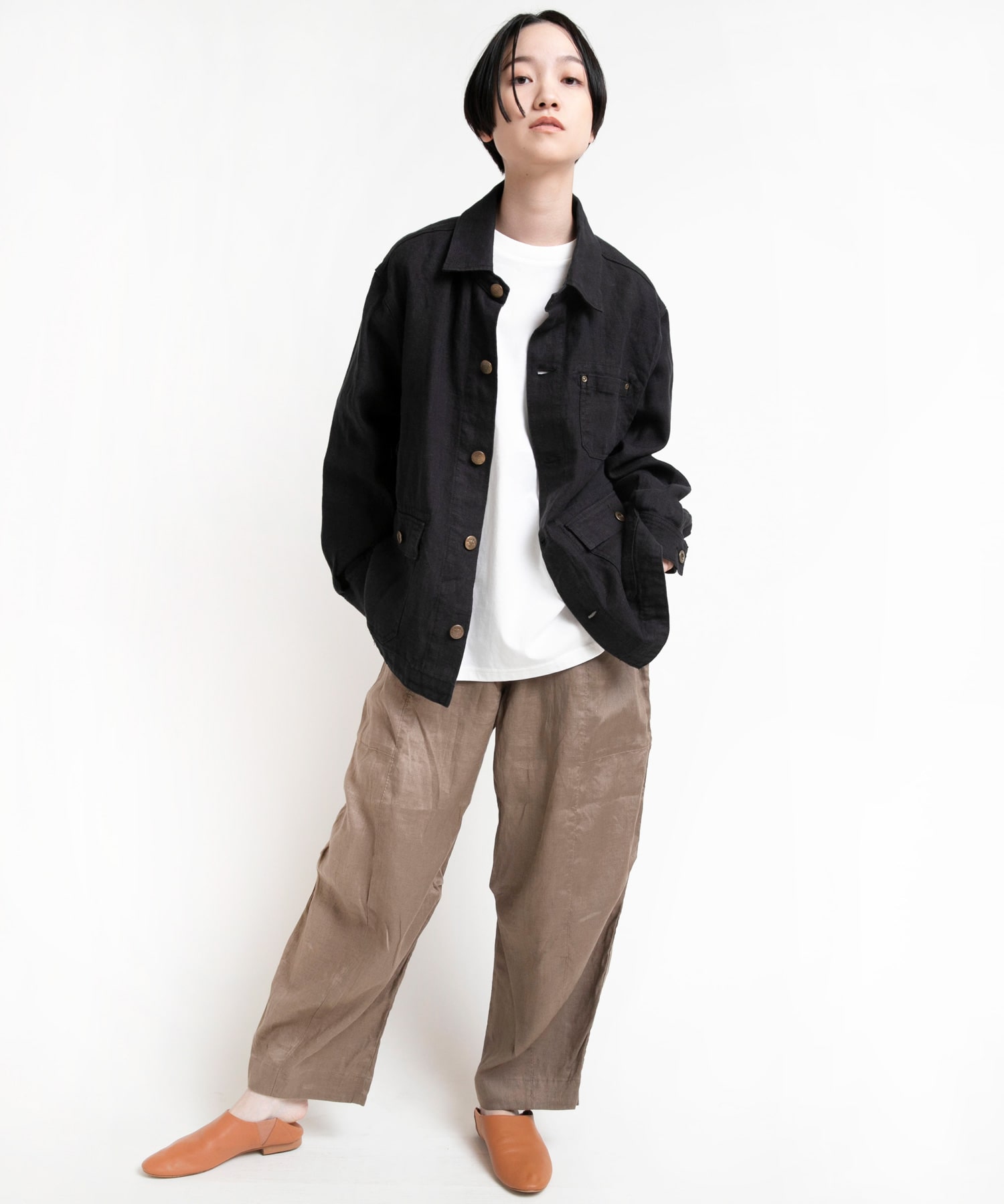 J1952 ヘビーリネンヴィンテージワークジャケット(M エッグ