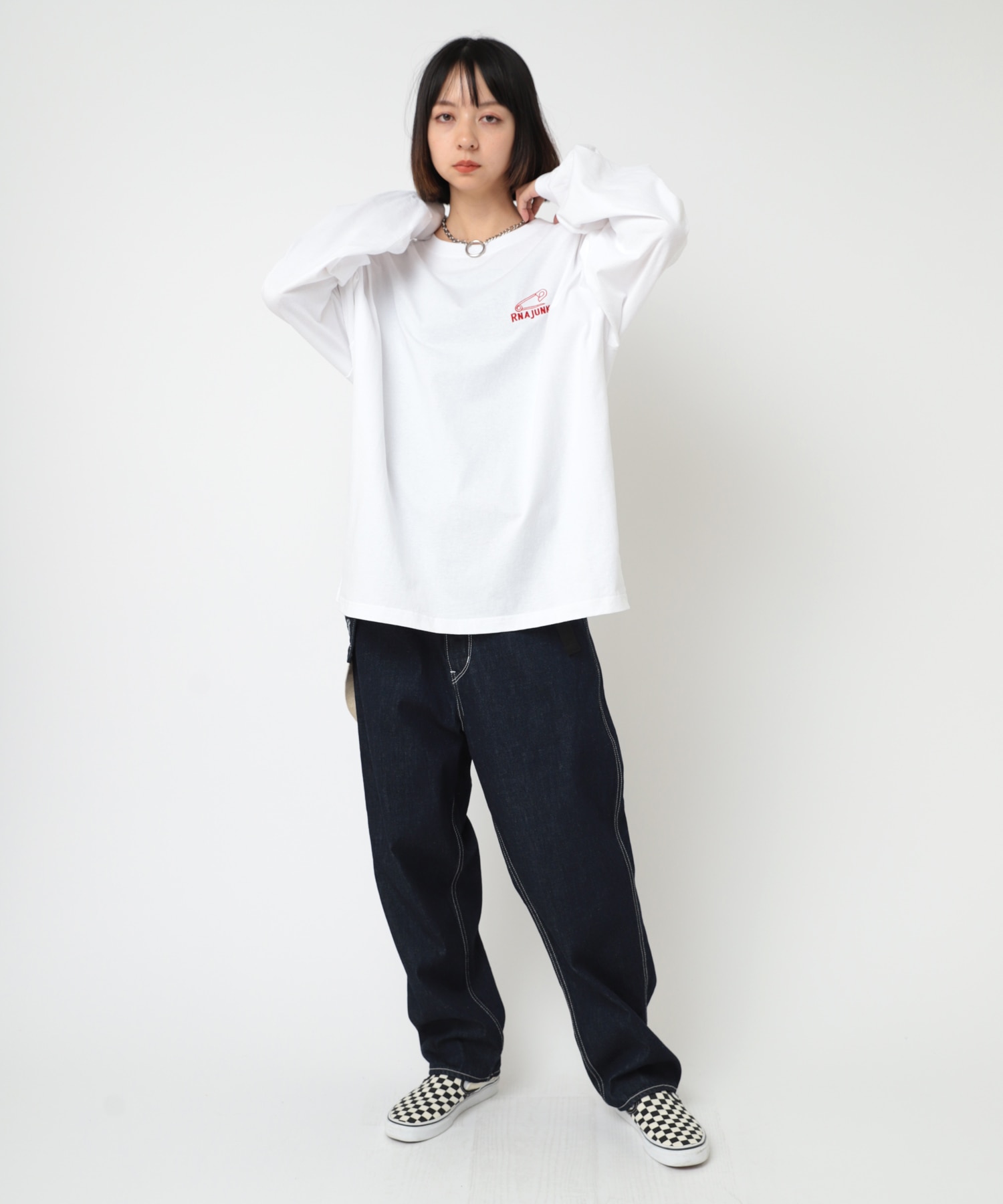 3月中旬納期】M1823 RNA BIGロングTシャツ(M ホワイト): トップス