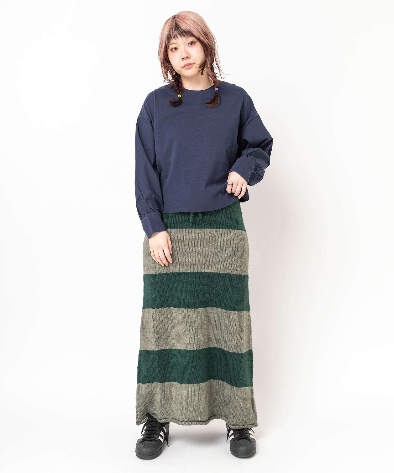 杢グレー/グリーン