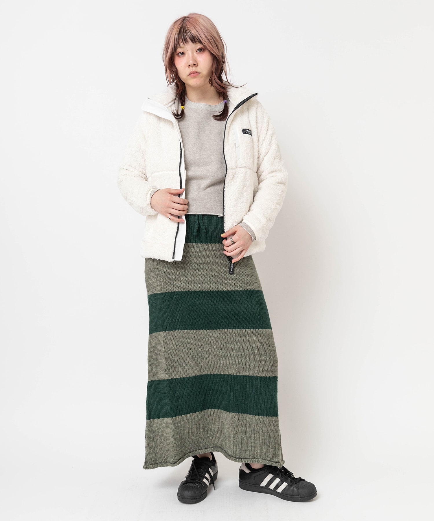 杢グレー/グリーン