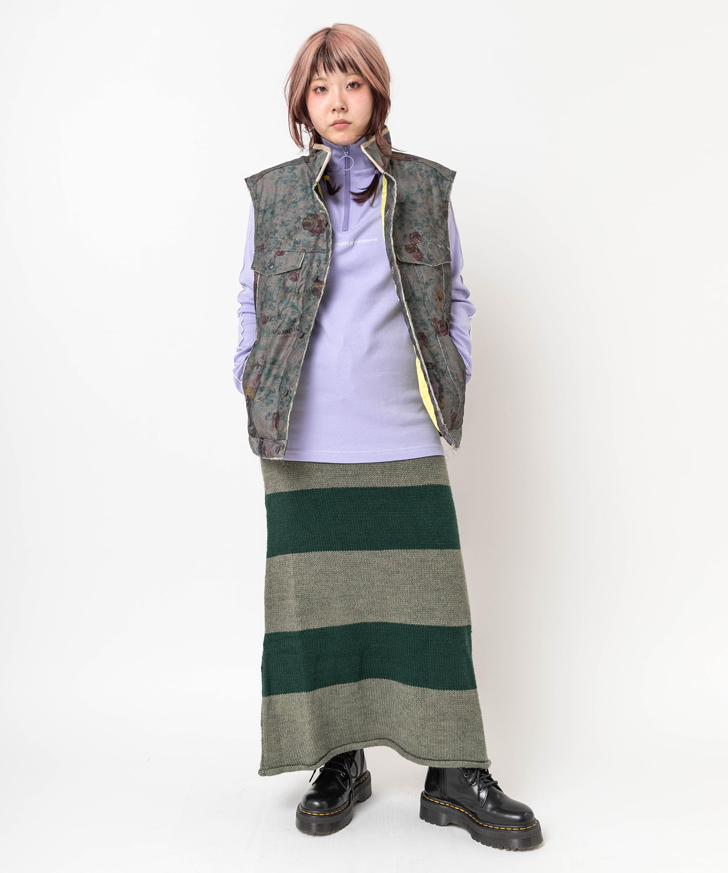 杢グレー/グリーン