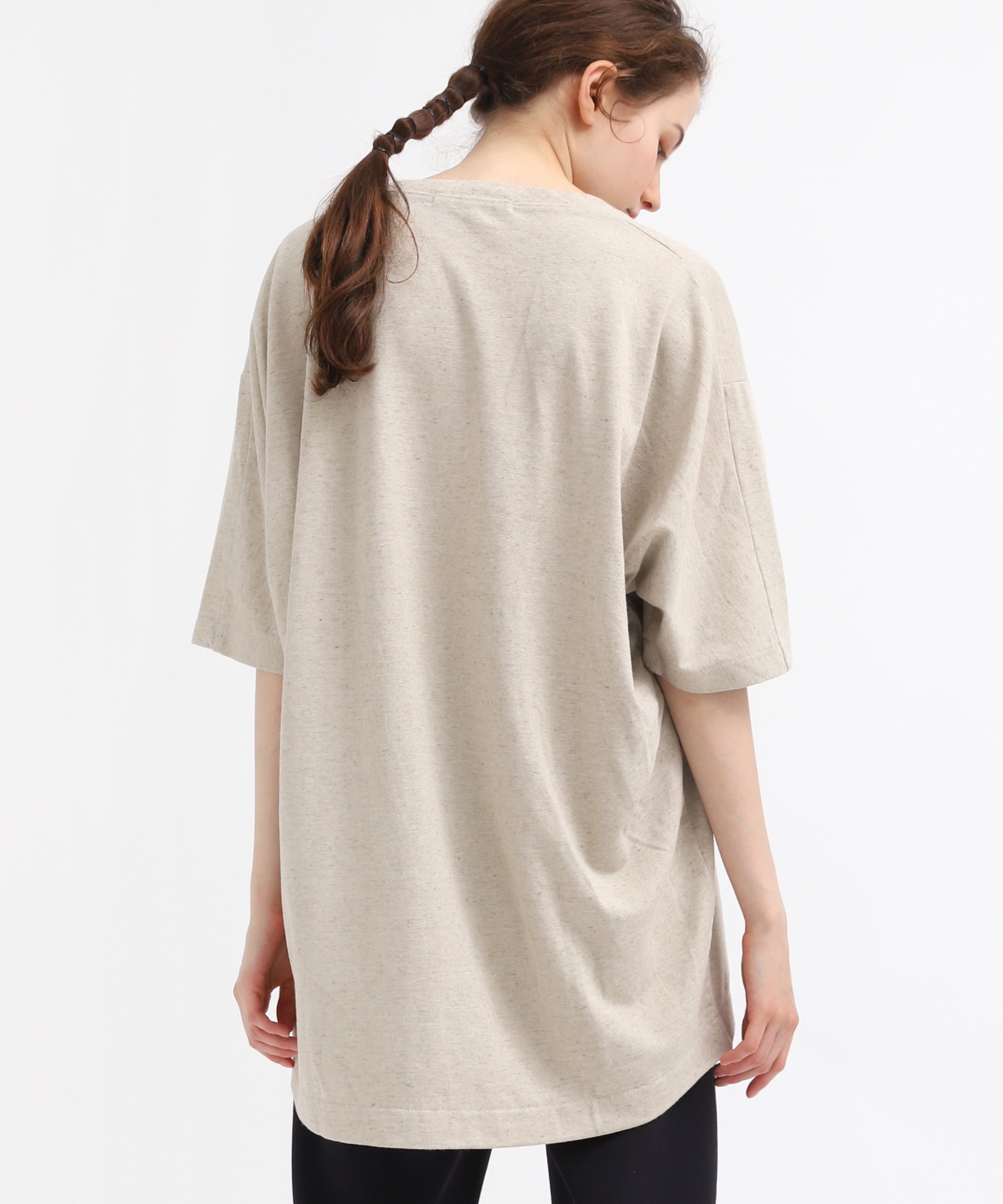 M1343 リネンタックBIG-Tシャツ(M ヴィンテージホワイト): トップス