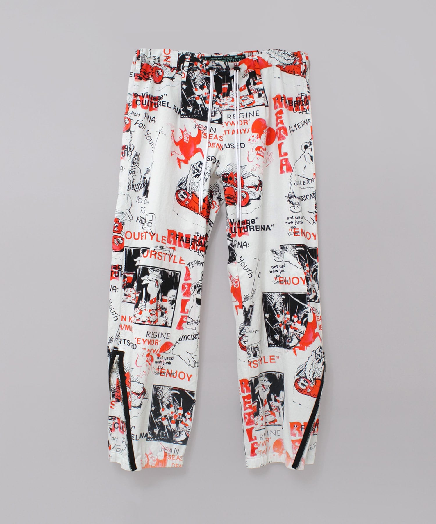 layページ R4383 ENJOY プリントZIPパンツ(M オフホワイト): パンツ - RNA