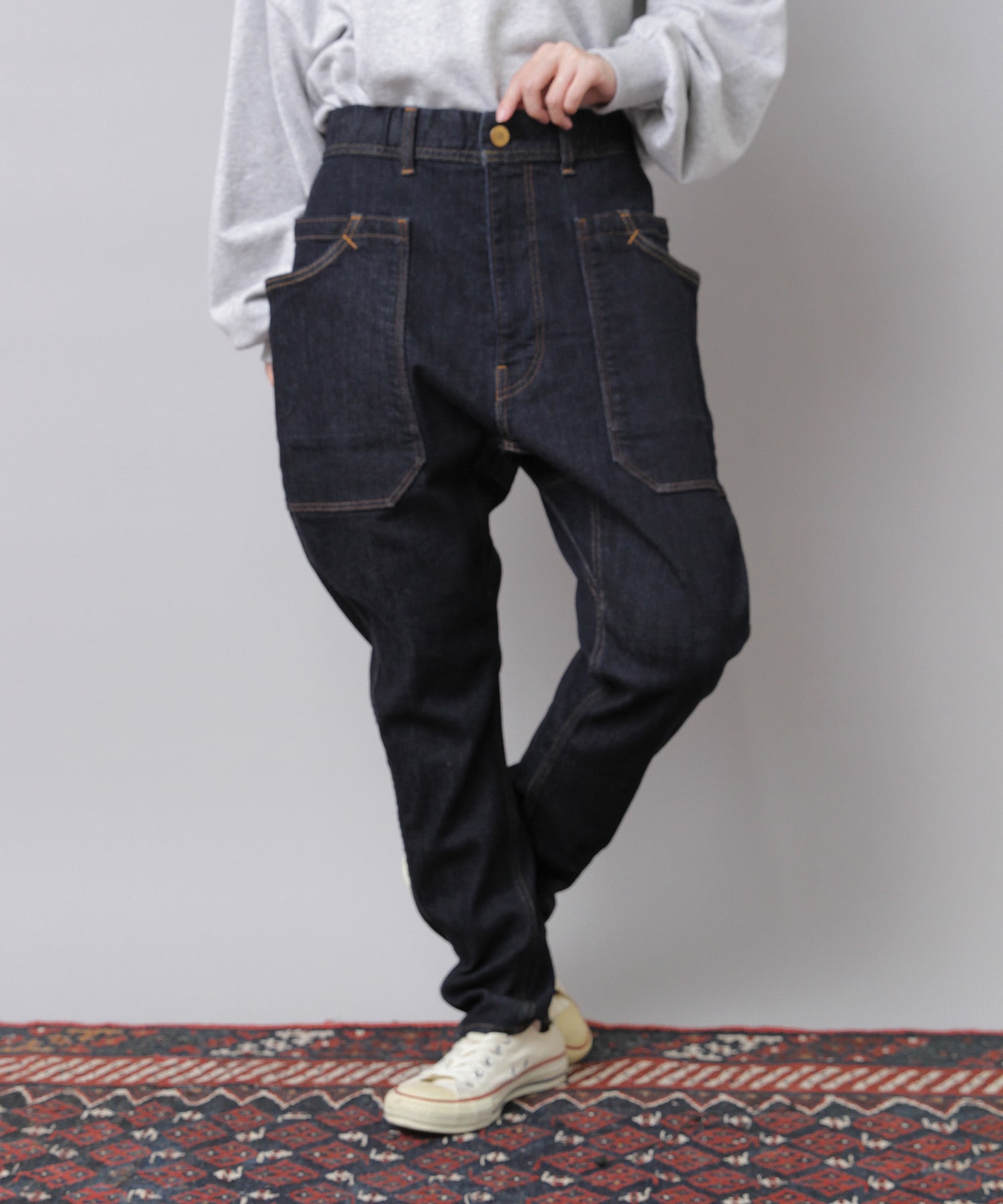 rakutao 専用 R4388 ロークロッチツールポケットパンツ(F デニムONE WASH): パンツ