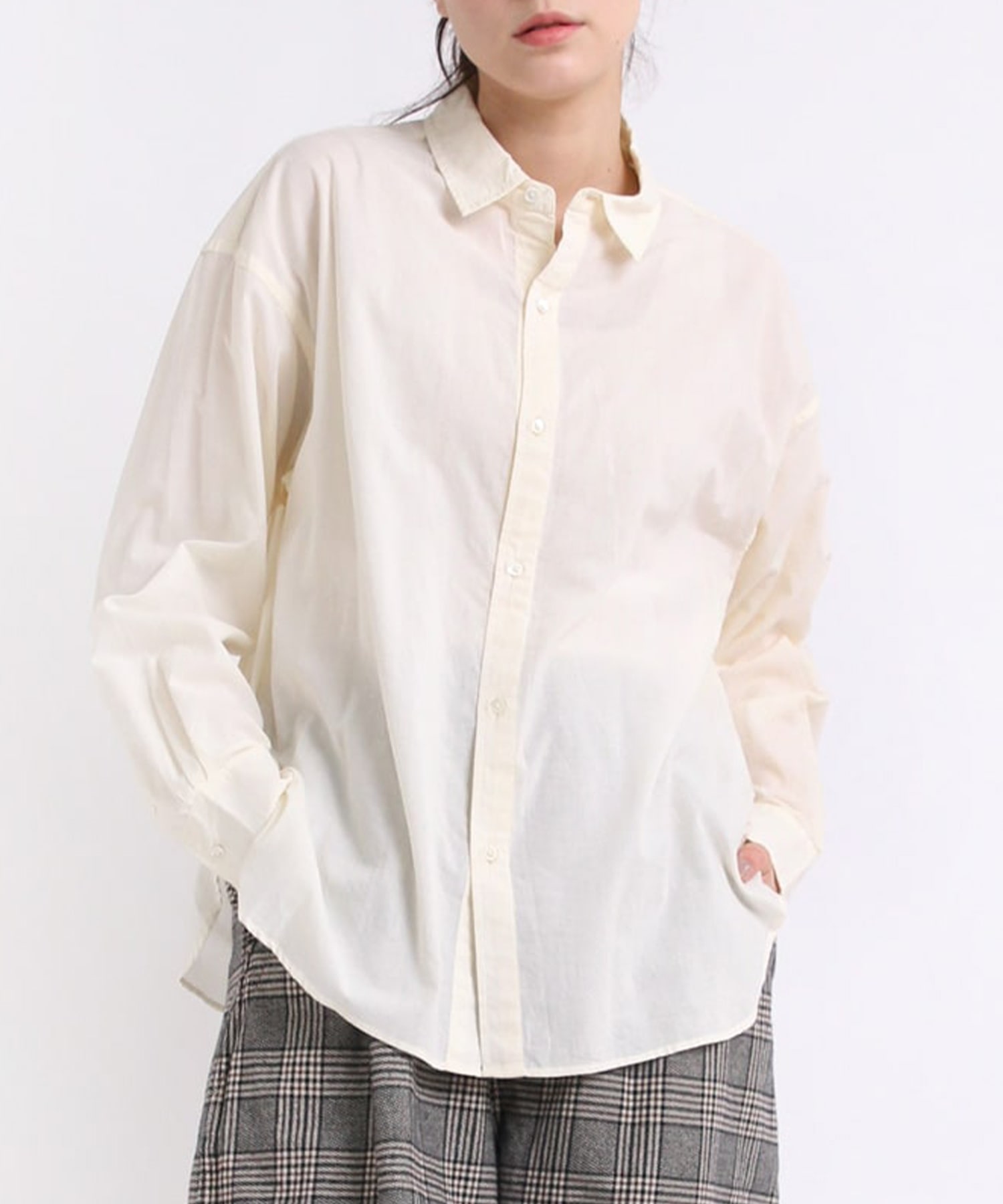 B2720 コットンキャンブリックベーシックシャツ