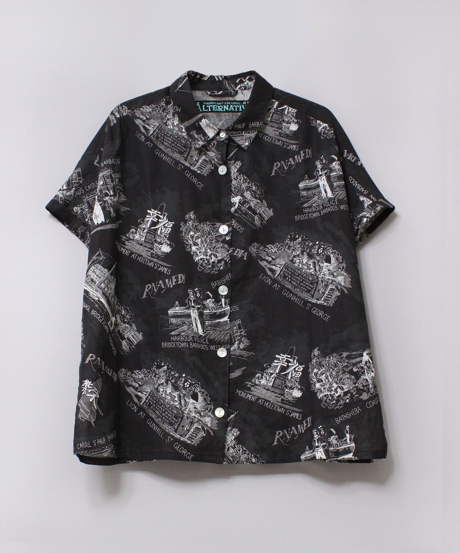 B2788 メモリアルMAPプリントシャツ