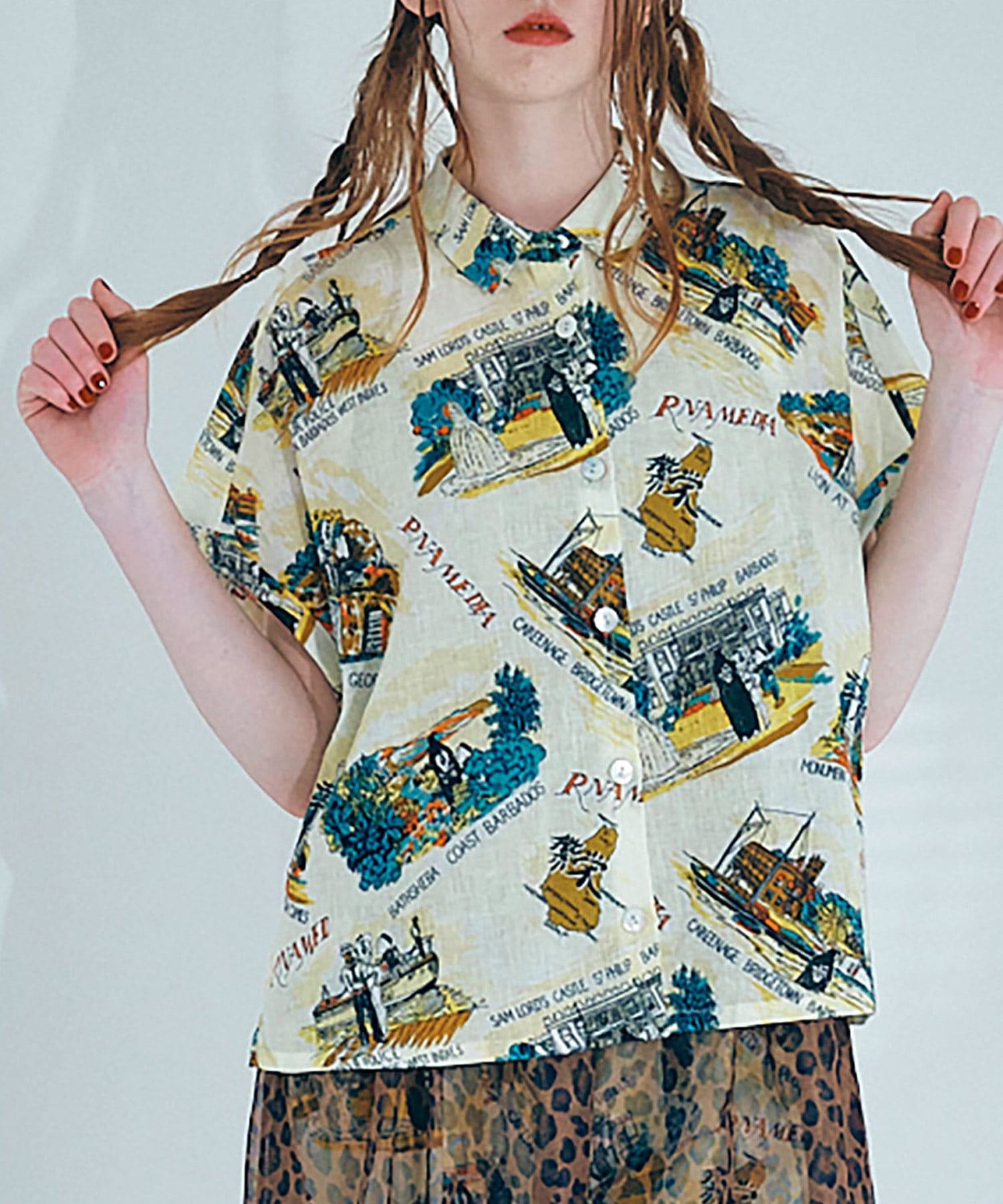 B2788 メモリアルMAPプリントシャツ