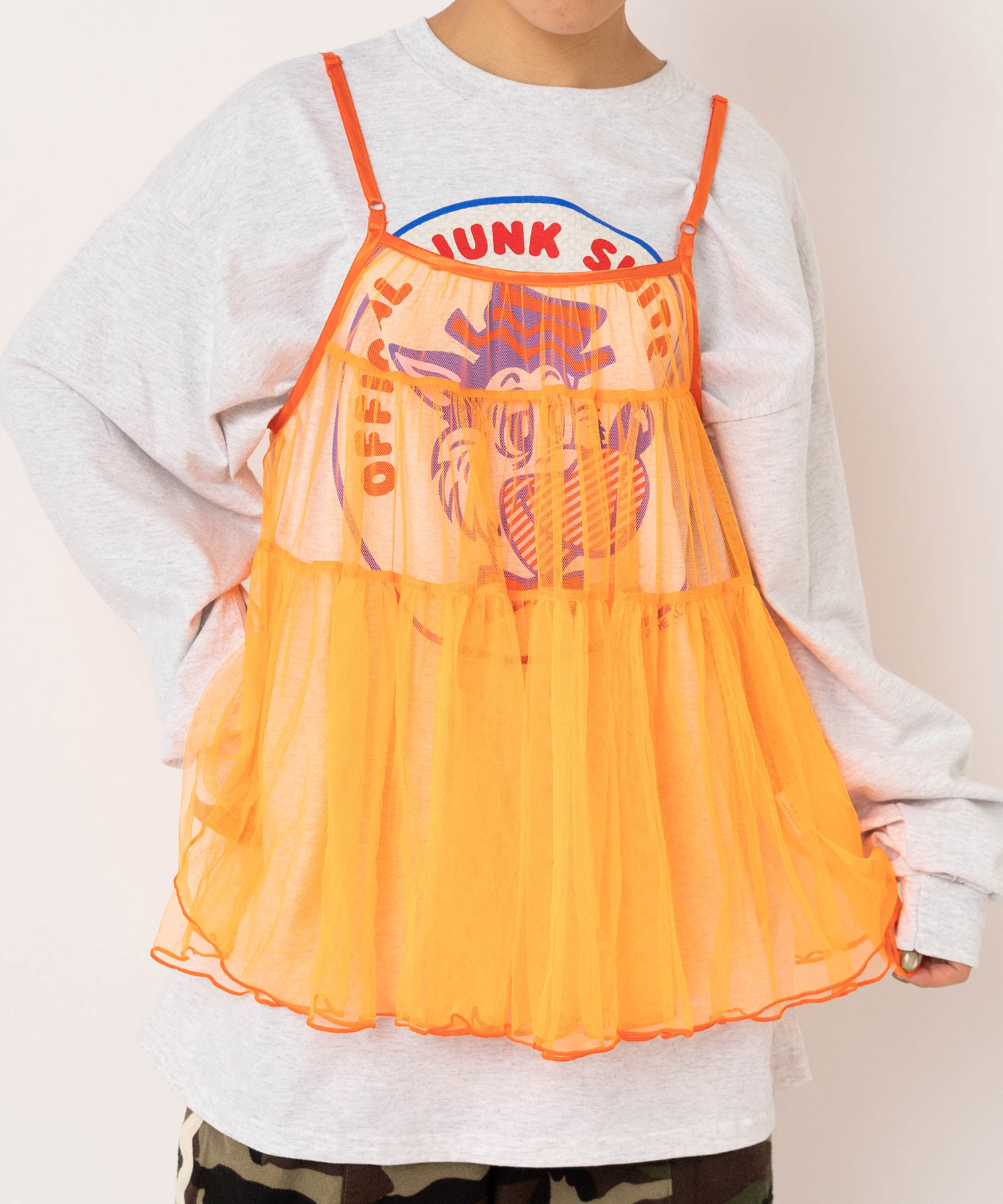 B2806 チュールメッシュキャミ