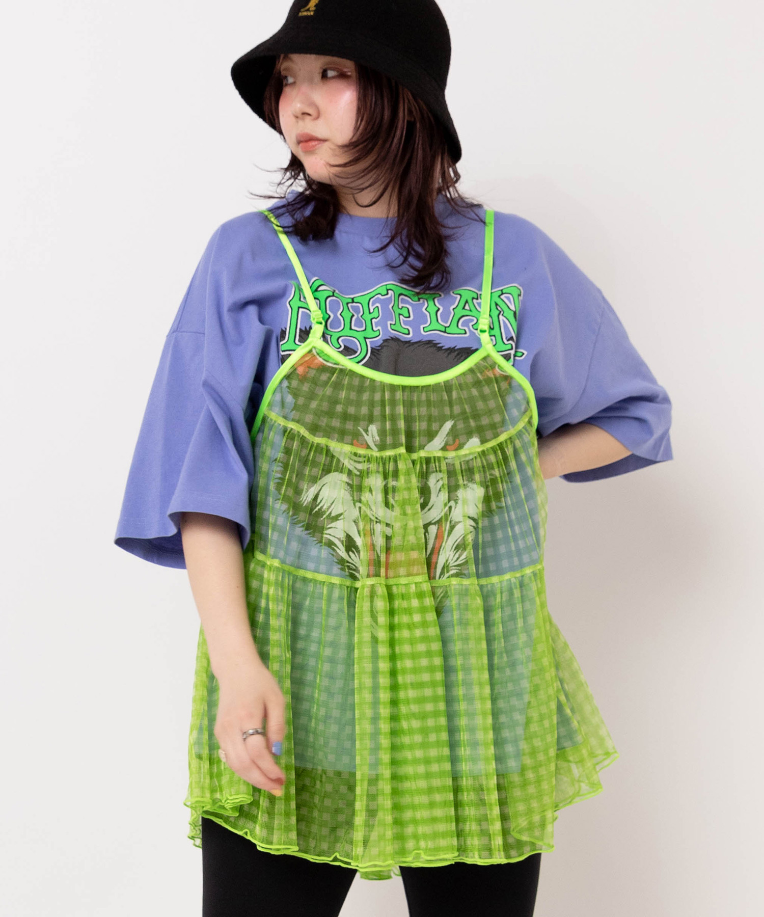 B2806 チュールメッシュキャミ