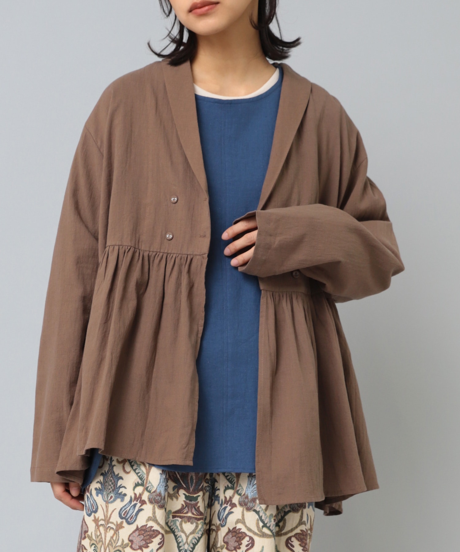 B2807 コットンリネンブラウス