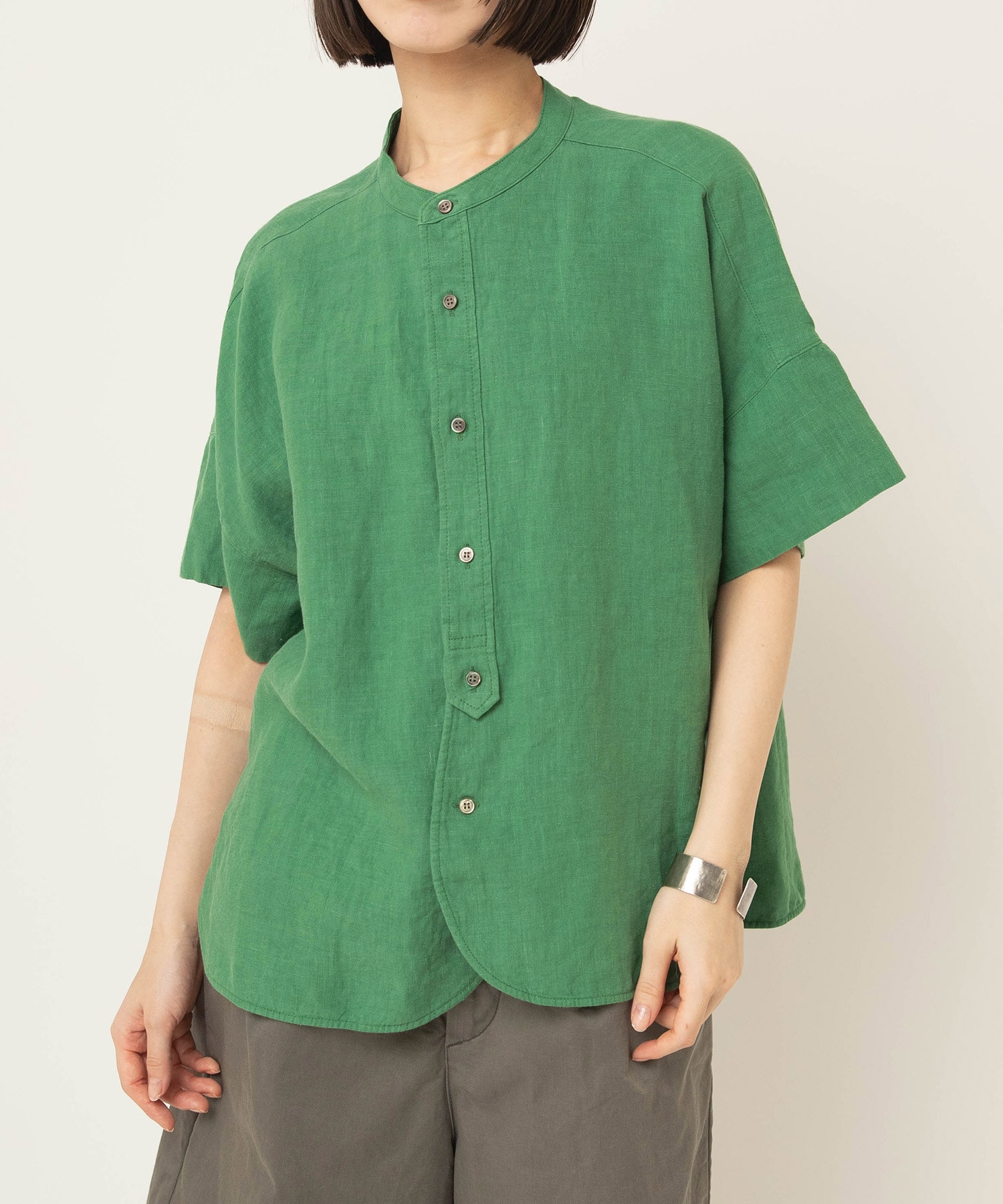 B2868 ハーフスリーブフレンチリネンシャツ
