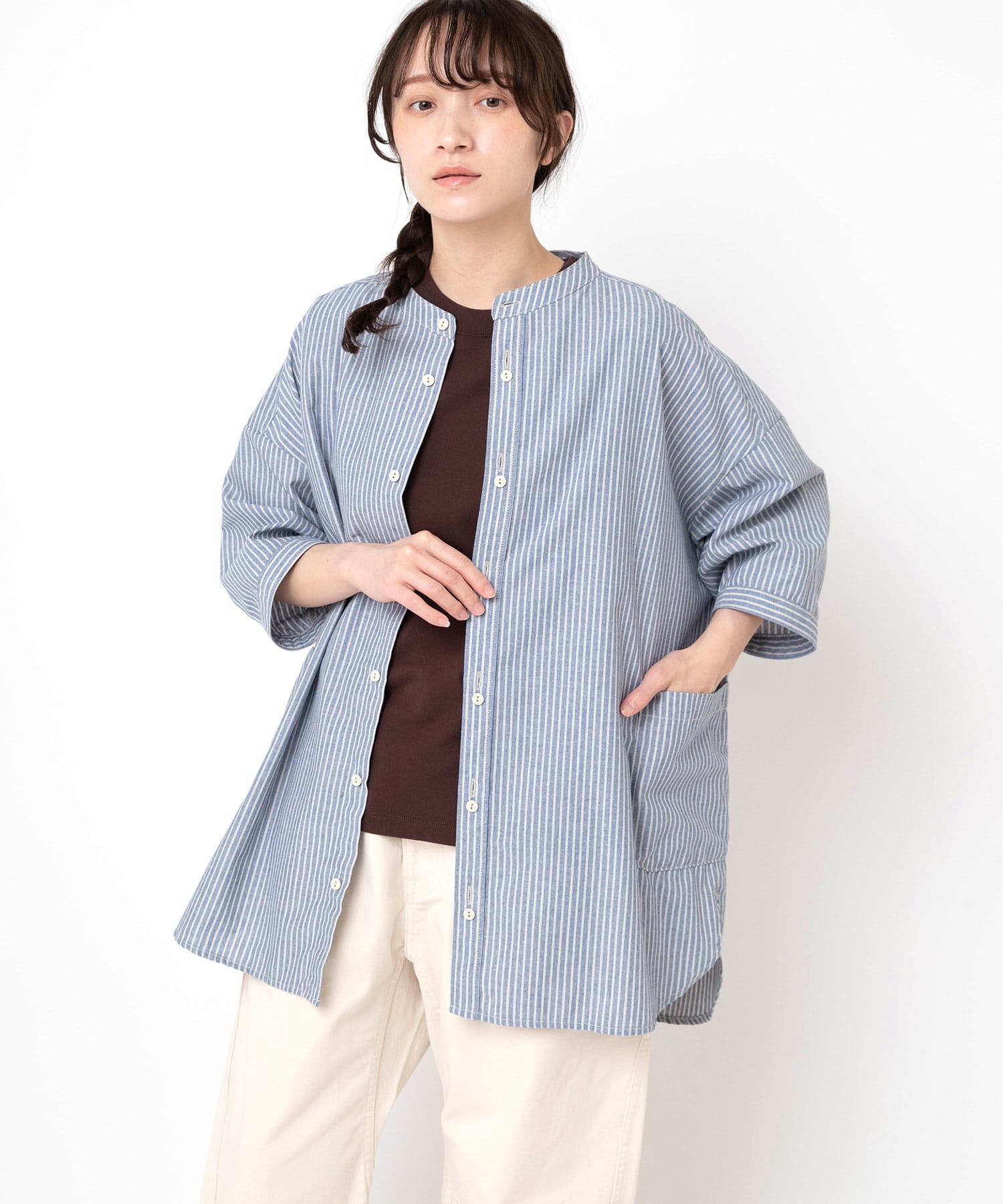 B2878 アトリエチュニックハーフスリーブシャツ2