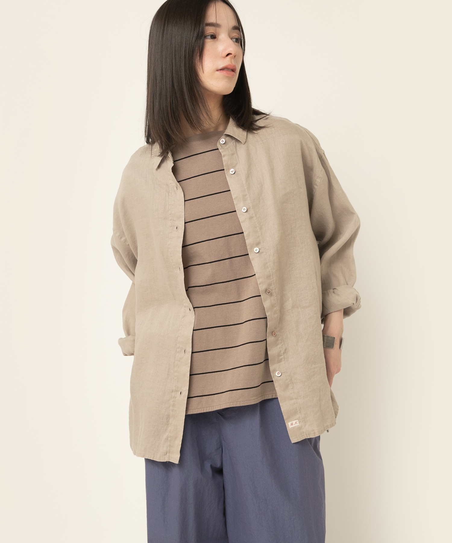 B2911 ウォッシャブルリネンレギュラーシャツ