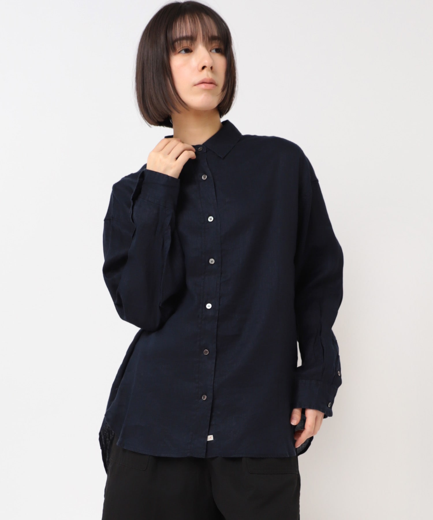 B2911 ウォッシャブルリネンレギュラーシャツ