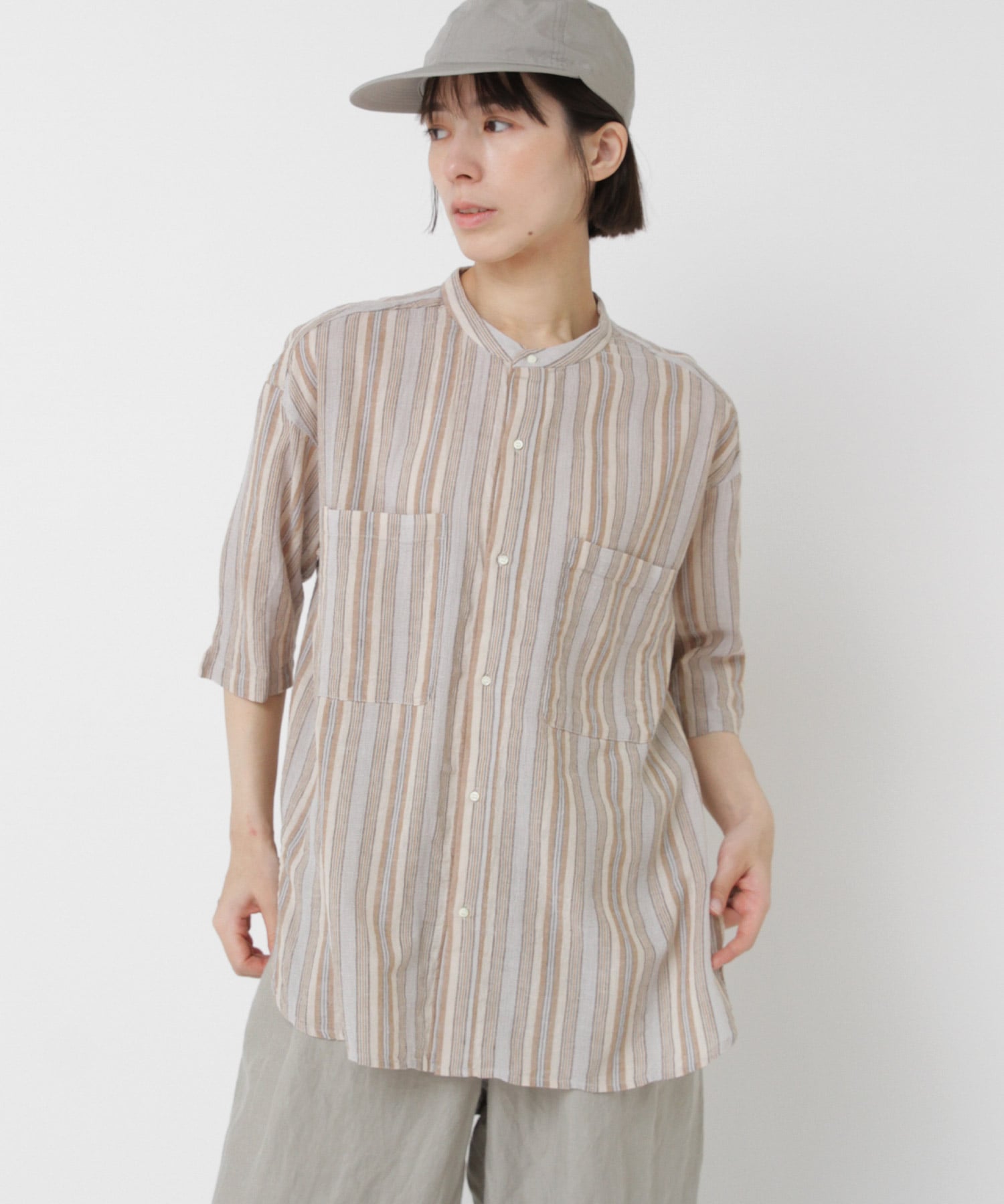 B2912 マルチストライプシャツ