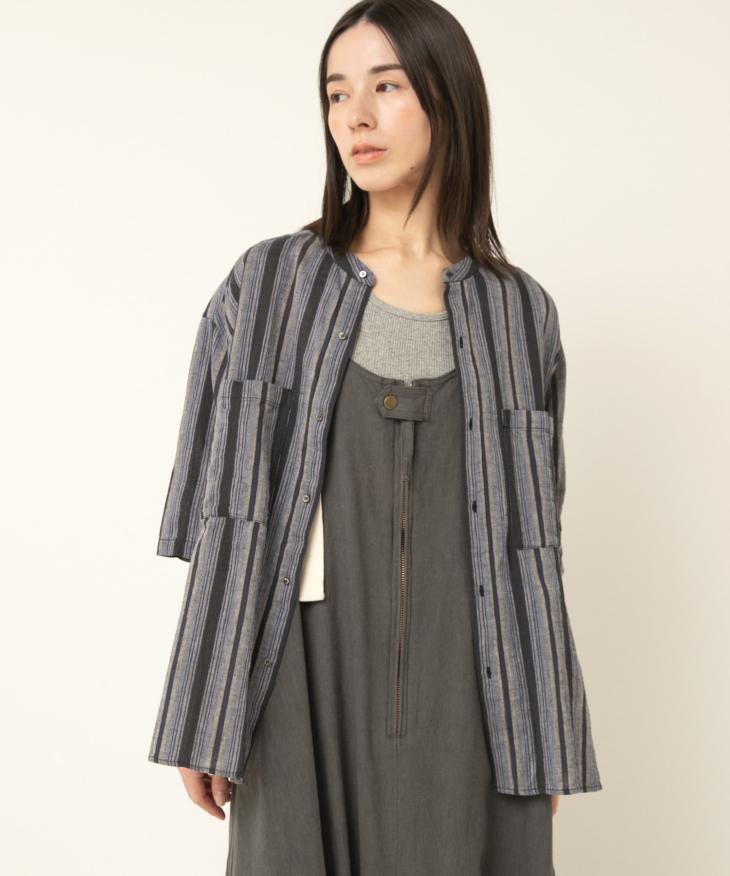 B2912 マルチストライプシャツ