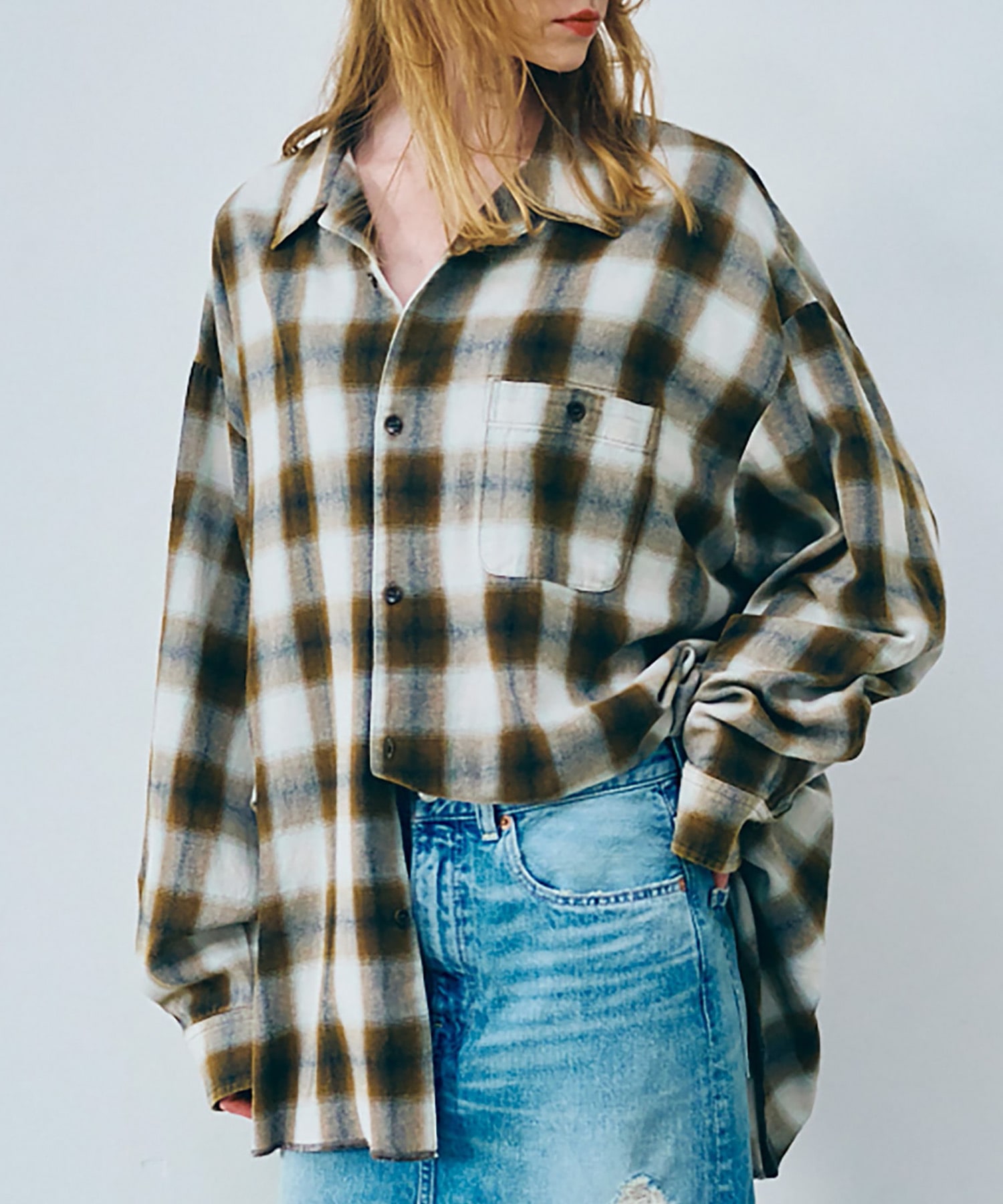 B2918 ヴィンテージオンブレーシャツ