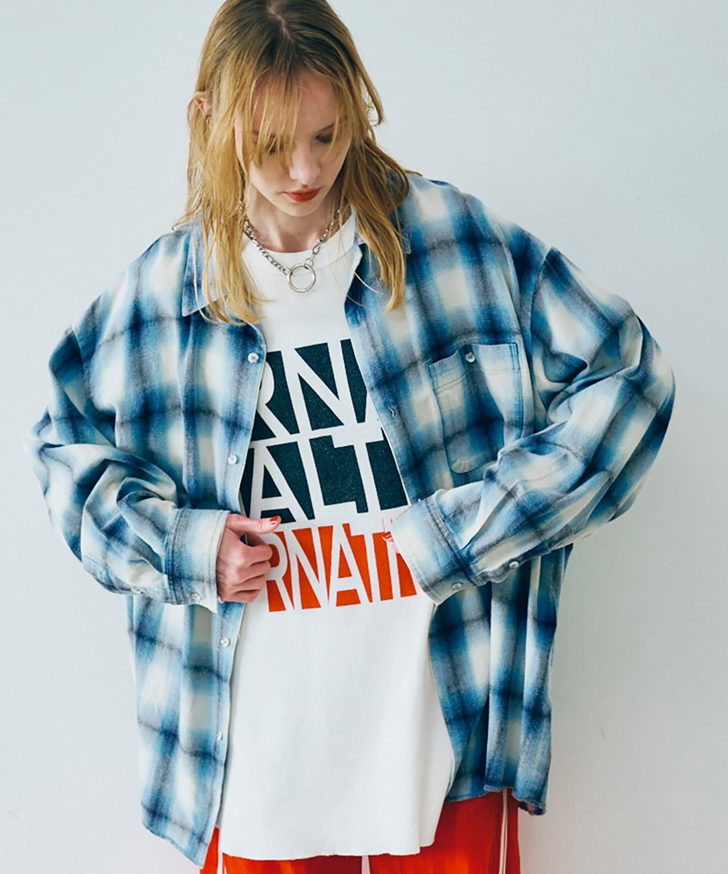 B2918 ヴィンテージオンブレーシャツ