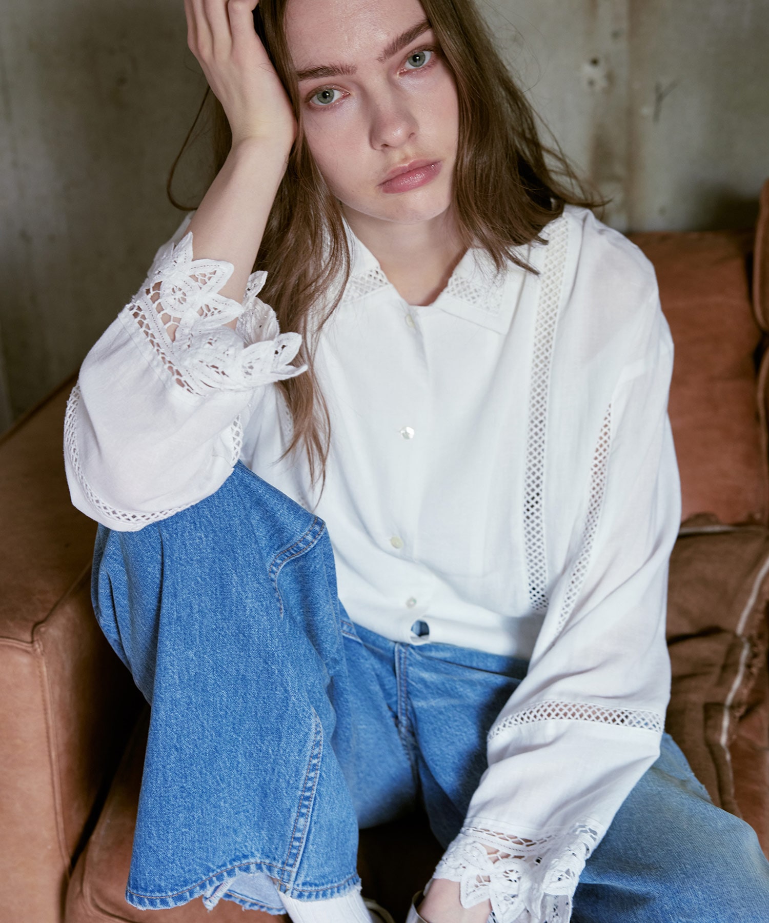 【新品未使用】RNA-N B2921 バテンレース　シャツ　ジャケット　ブラウス B2921 バテンレースシャツジャケット(F オフ): アウター - RNA ONLINE