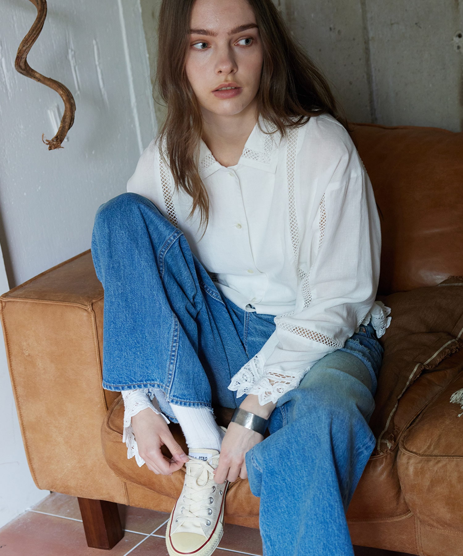 B2921 バテンレースシャツジャケット