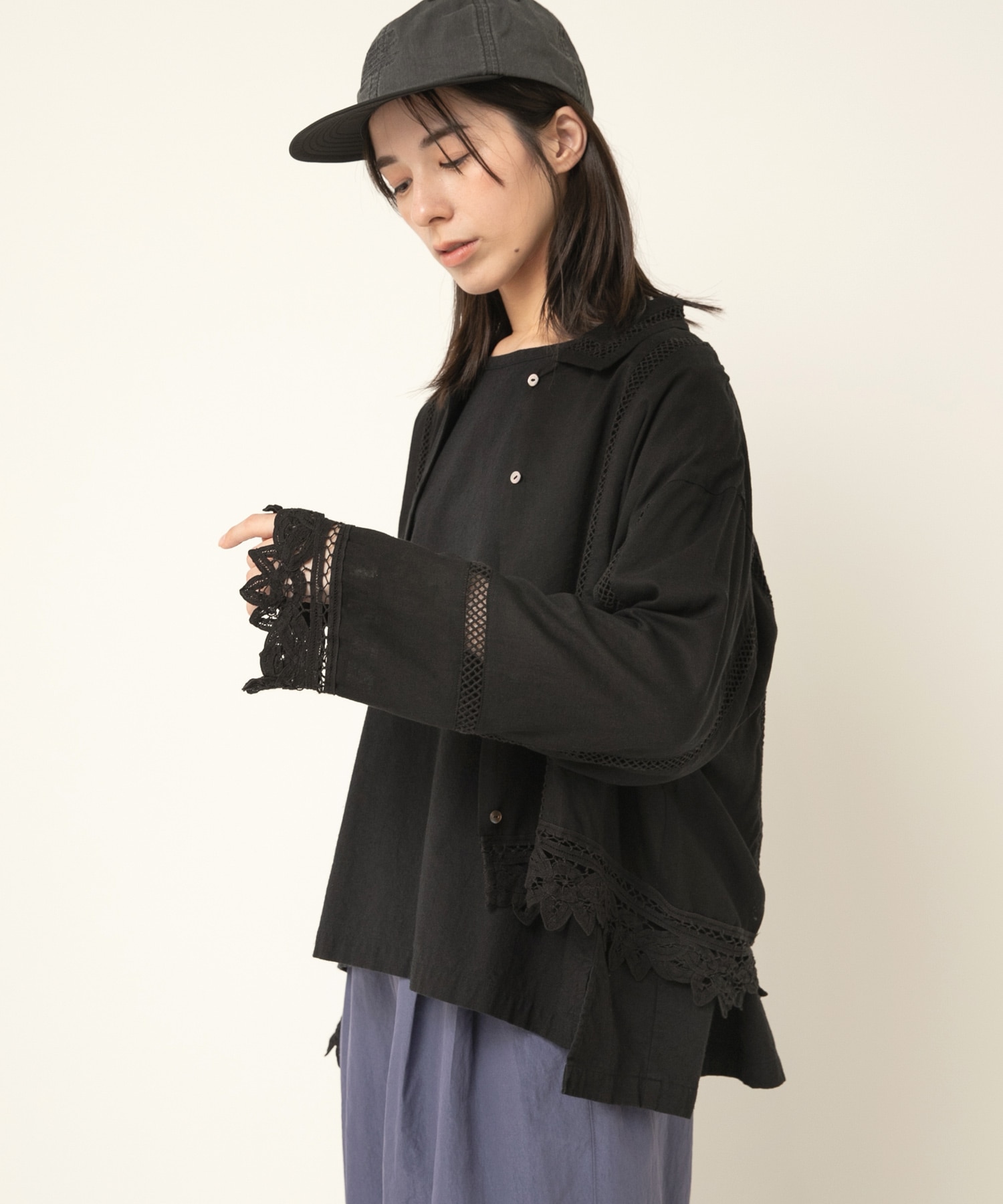 B2921 バテンレースシャツジャケット
