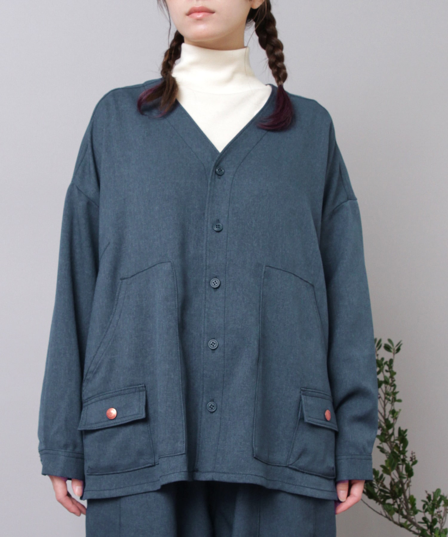 B2927 F.ワークのウールライクシャツジャケット