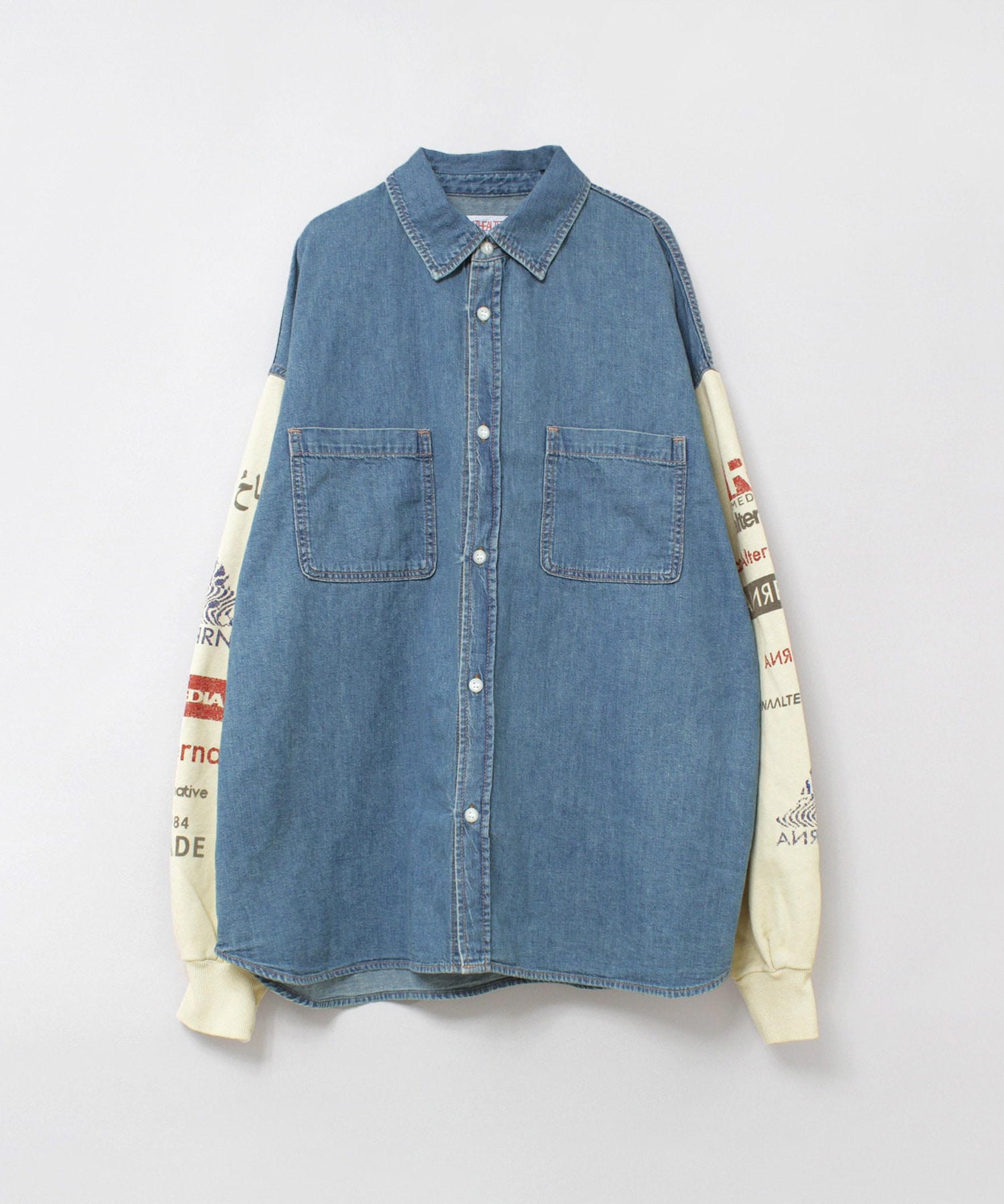 B2933 裏毛コンビリメイクシャツ