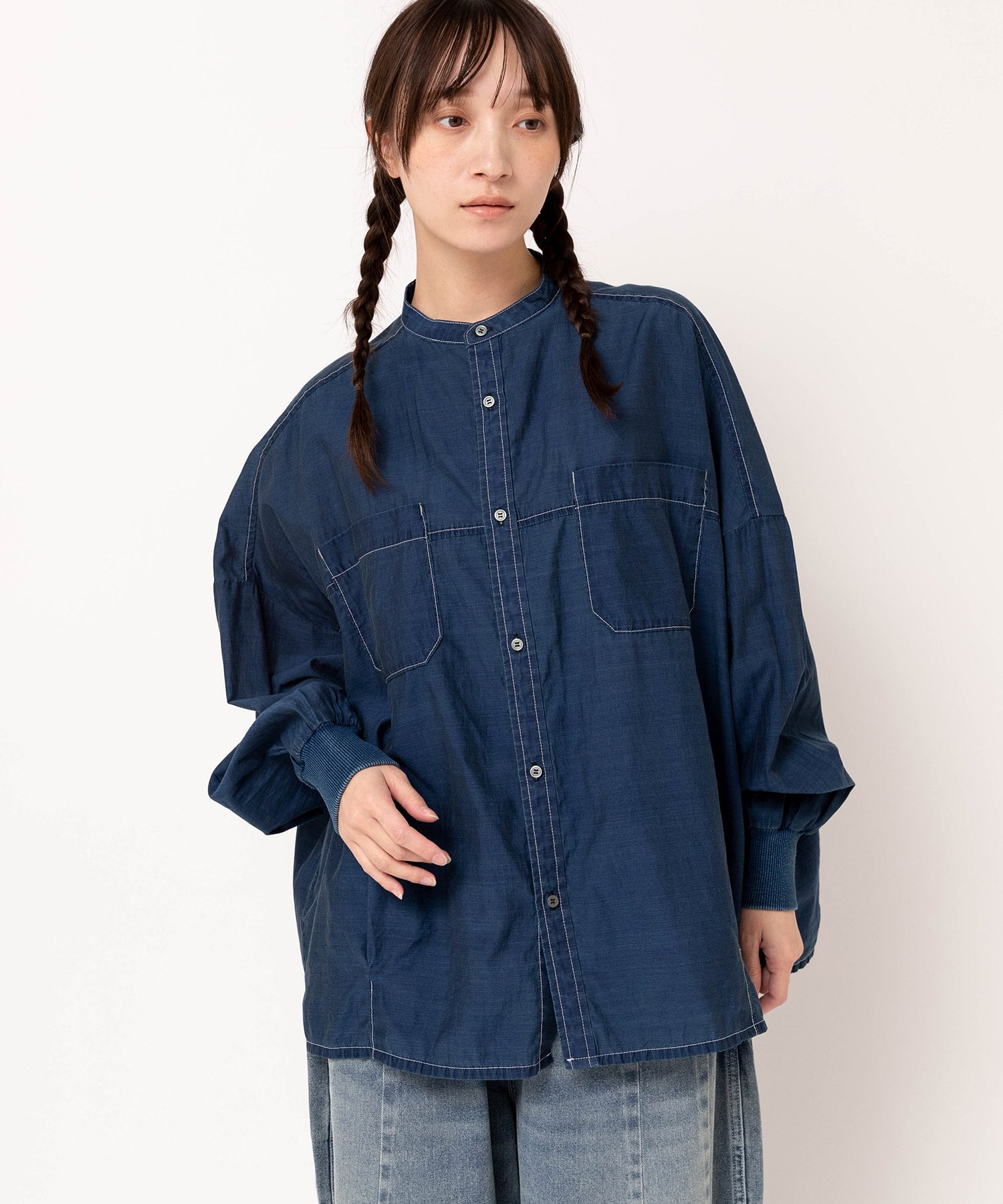 【4月上旬納期】B2934 シアーデニムBIGシャツ