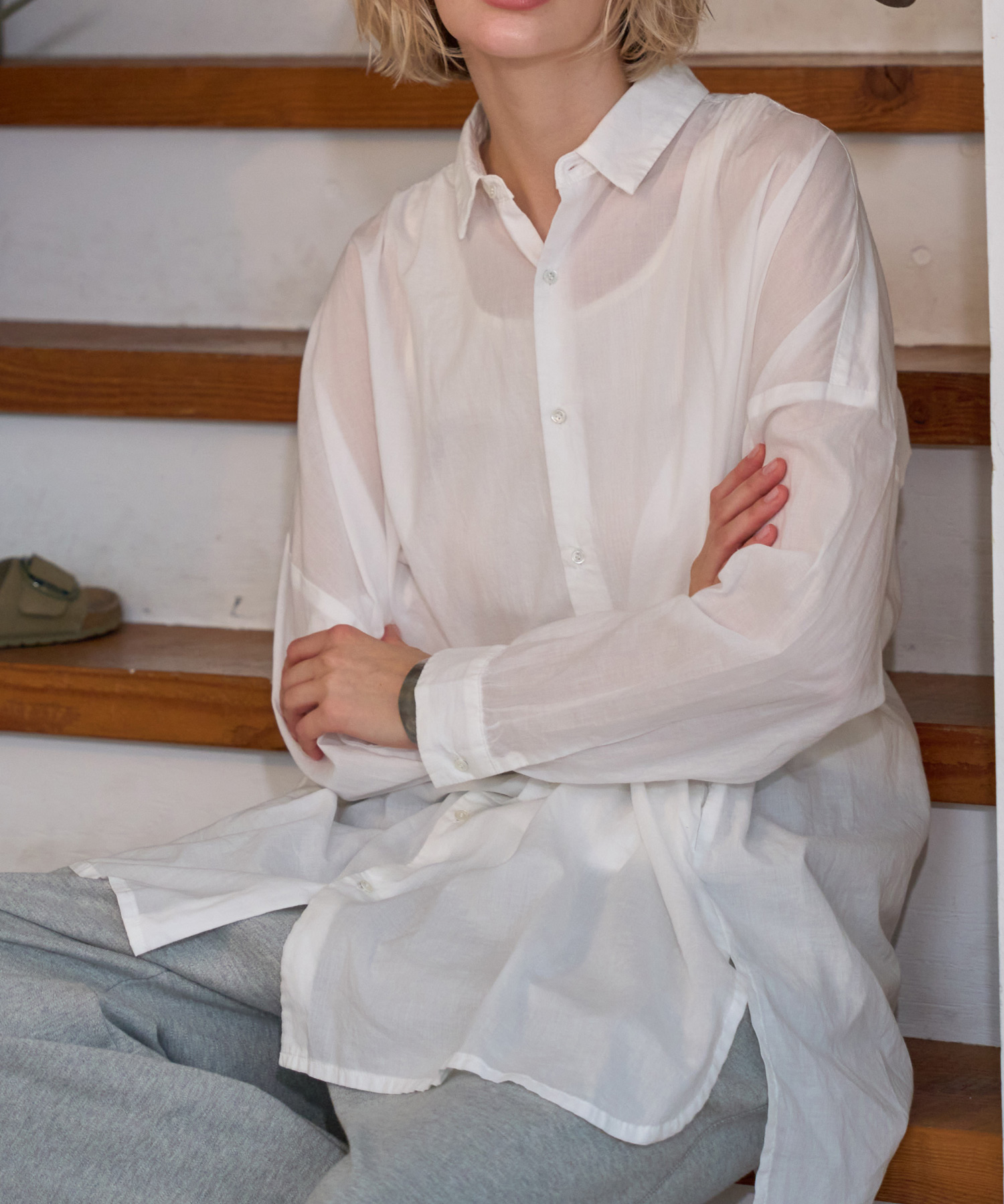 【3月中旬納期】B2939 コットンセレブロングシャツ