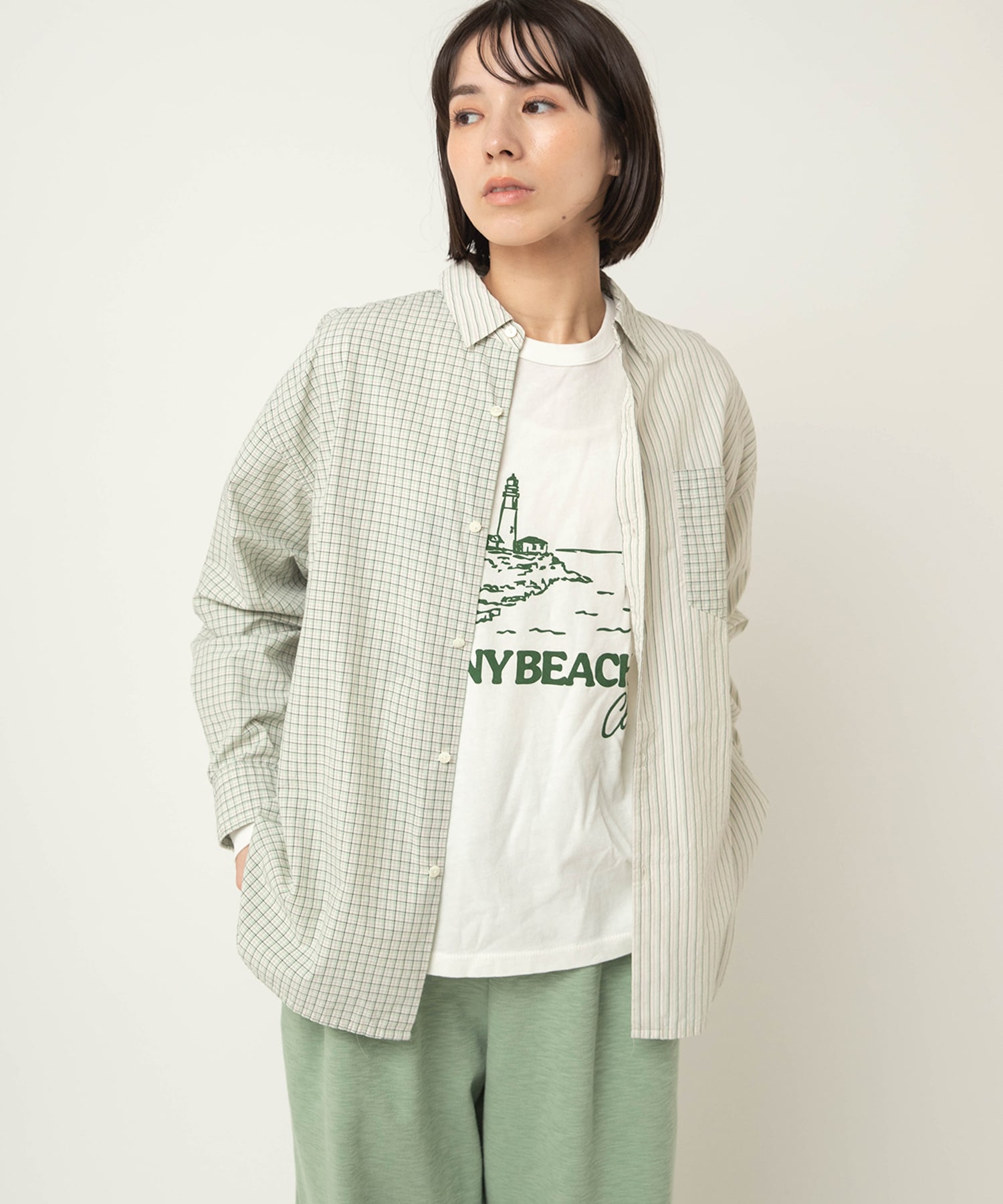 【3月中旬納期】B2940 オーガニックコットンドッキングシャツ