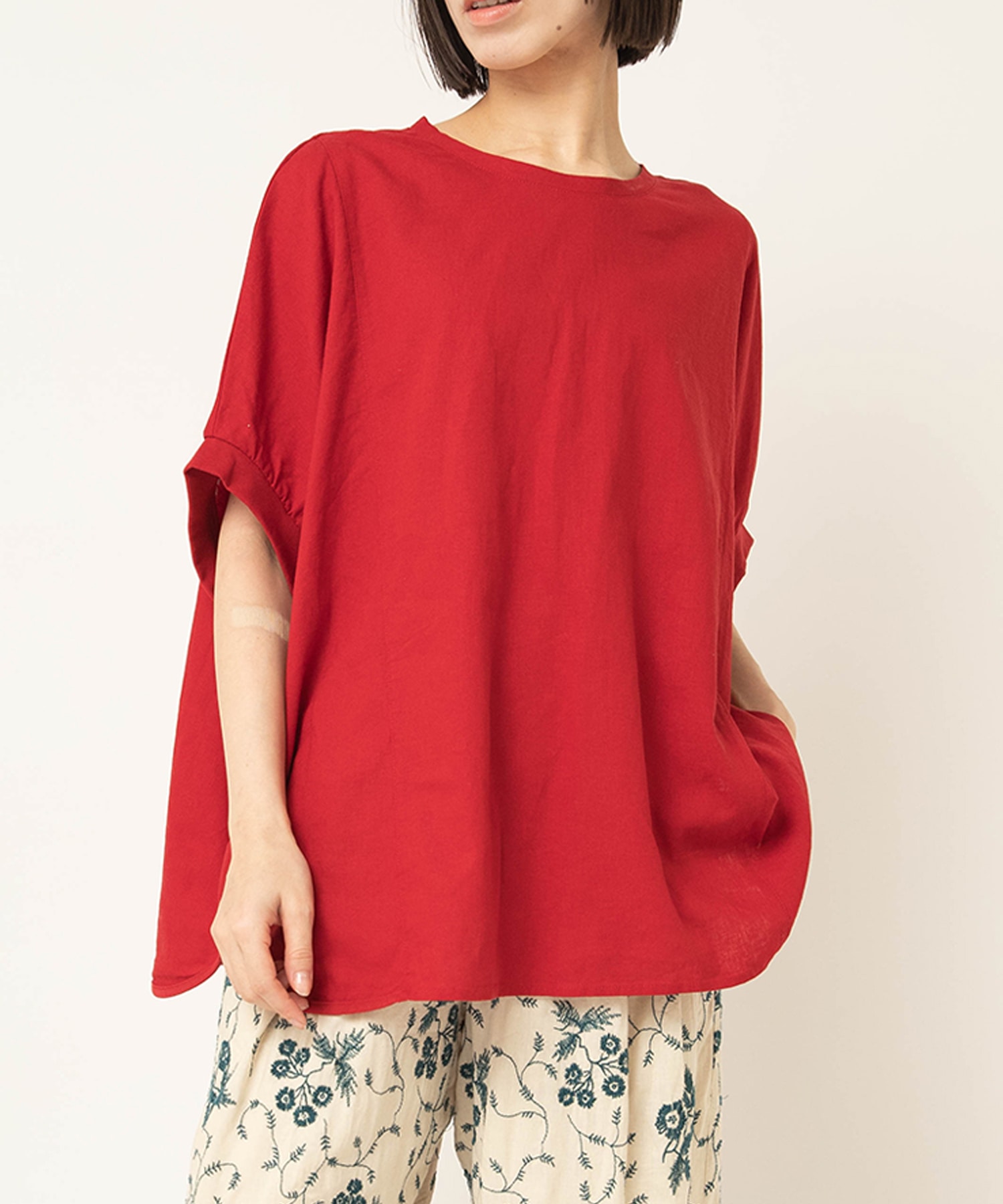 【4月下旬納期】B2945 リネンレーヨンワイドブラウス