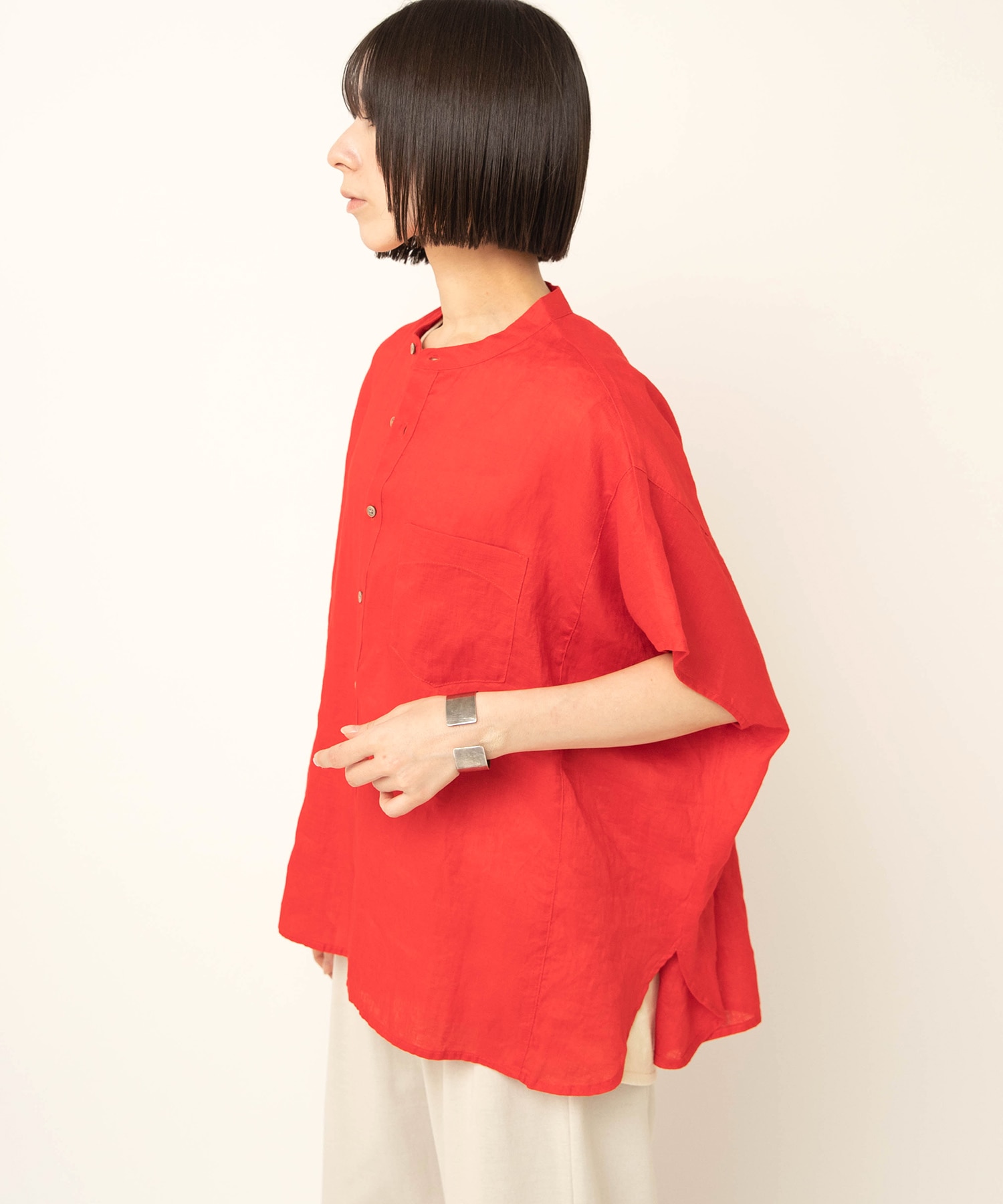 【5月下旬納期】B2954 リネンスクエアシャツ