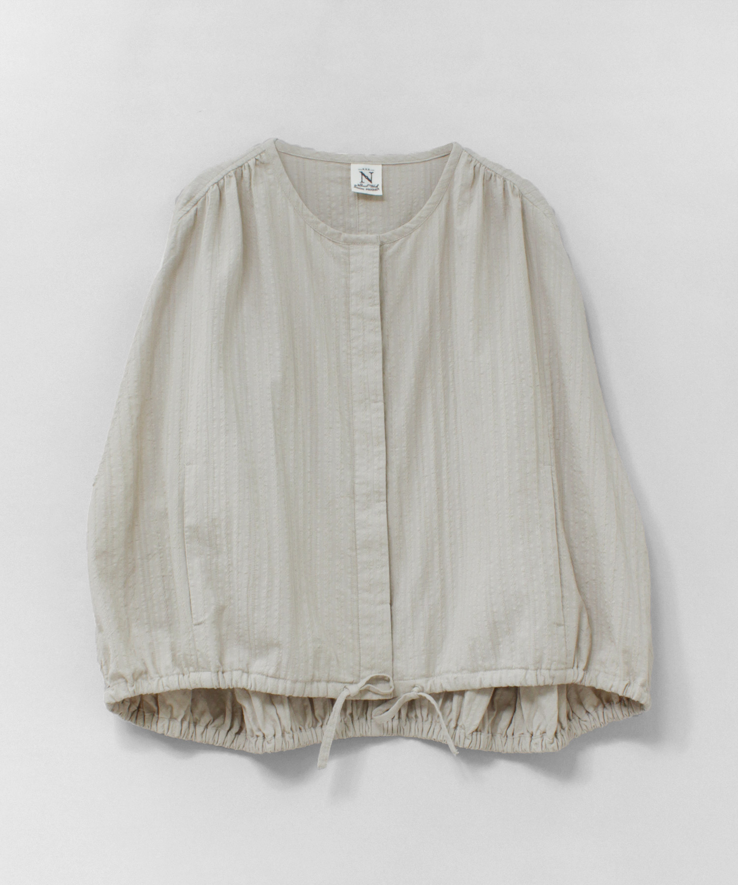 B2962 ドビーストライプデザインバルーンシャツ