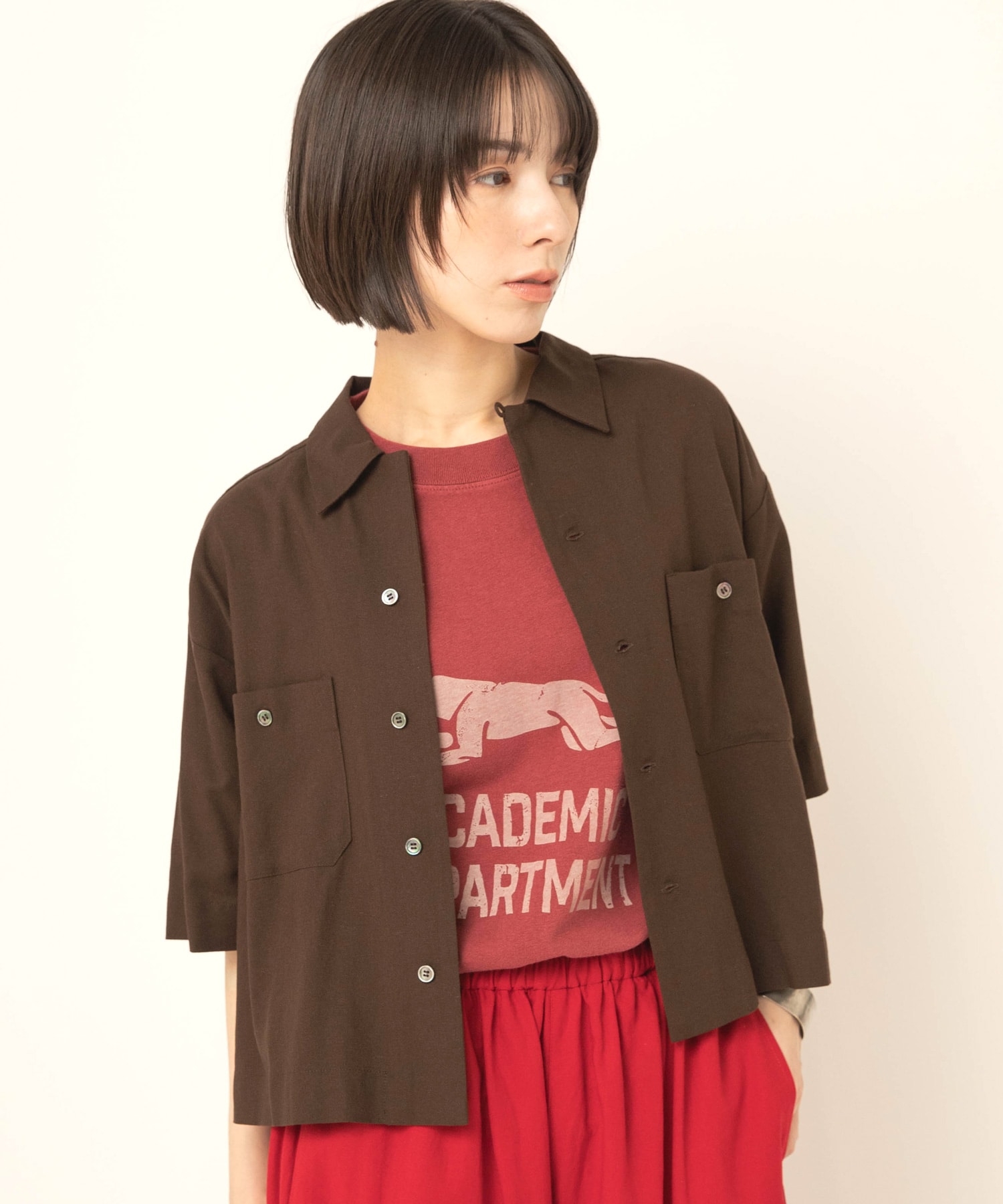 B2979 クロップドシャツ