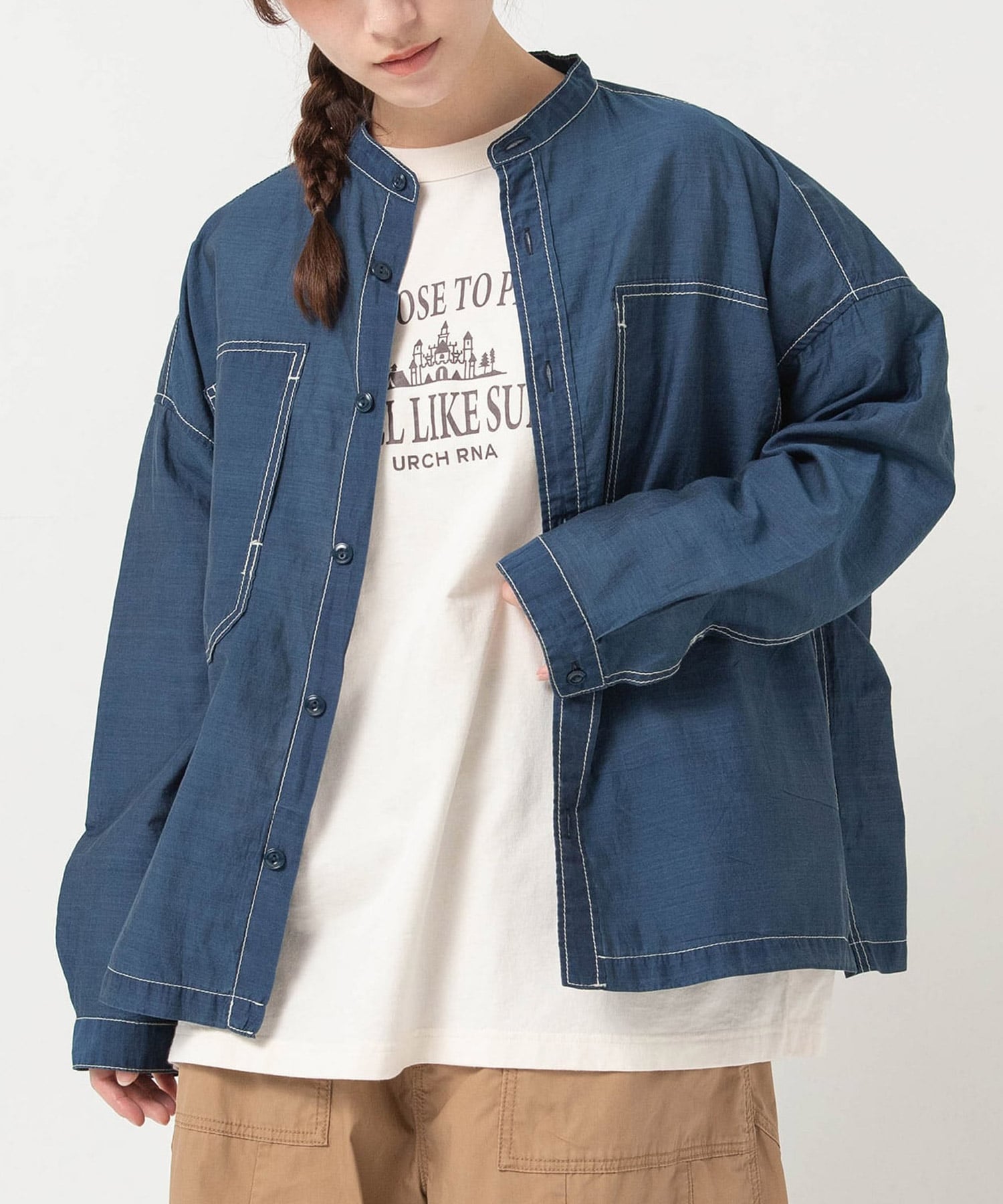 B2986 シアーデニムのシャツジャケット